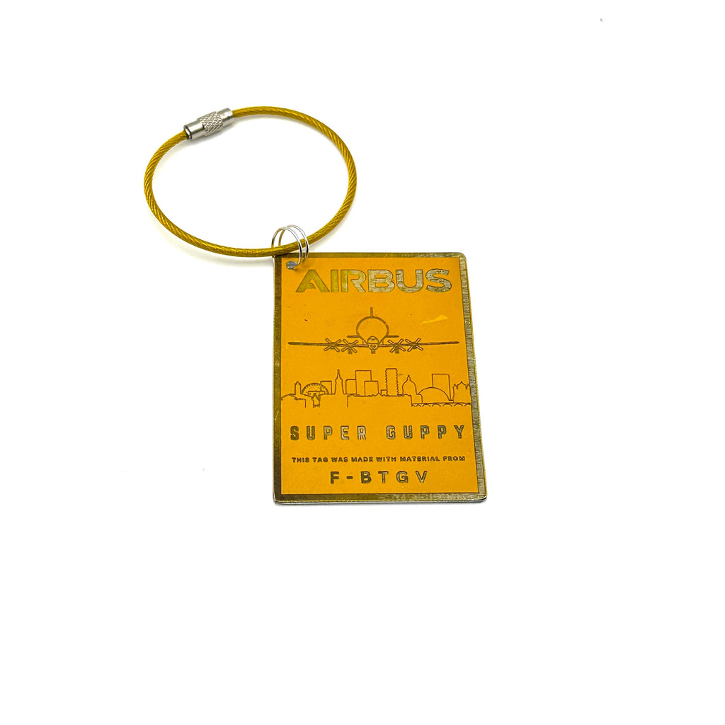 Airbus Skylink SuperGuppy freighter aircraft F-BTGV Super Guppy Fuselage Skin Keychain Luggage Tag Keyring Key ring chain gift crew toulouse
