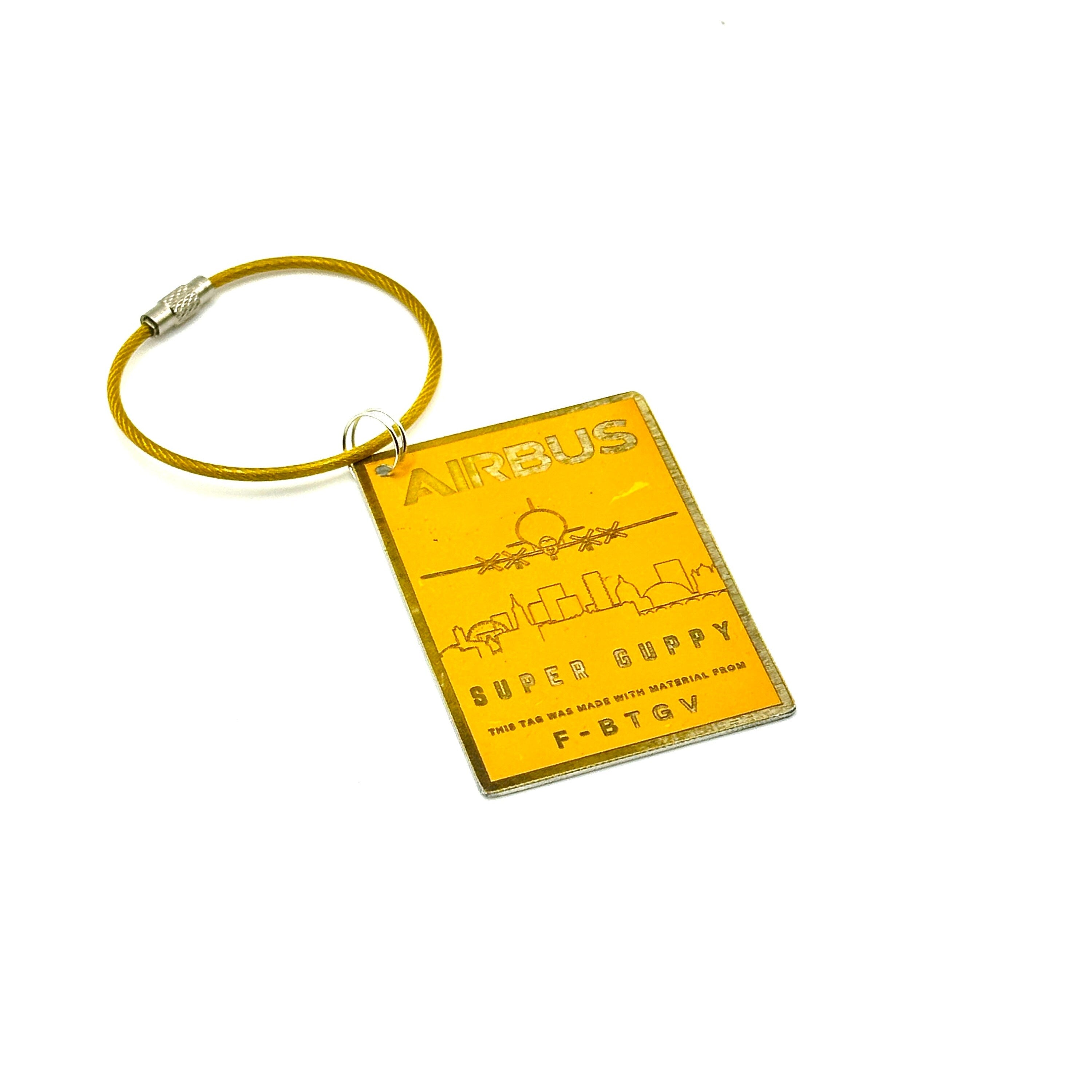 Airbus Skylink SuperGuppy freighter aircraft F-BTGV Super Guppy Fuselage Skin Keychain Luggage Tag Keyring Key ring chain gift crew toulouse