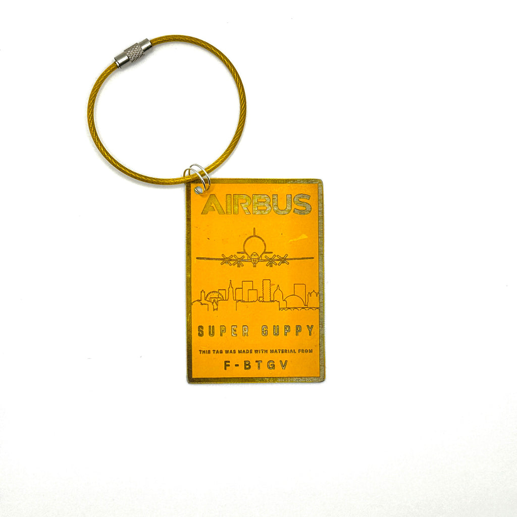 Airbus Skylink SuperGuppy freighter aircraft F-BTGV Super Guppy Fuselage Skin Keychain Luggage Tag Keyring Key ring chain gift crew toulouse