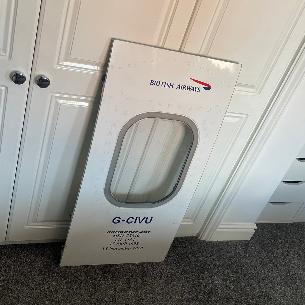 British Airways  G-CIVU Boeing 747 Window fuselage Cut Airline Aviation Upcycle Boeing Gift Plane Aircraft Aviator