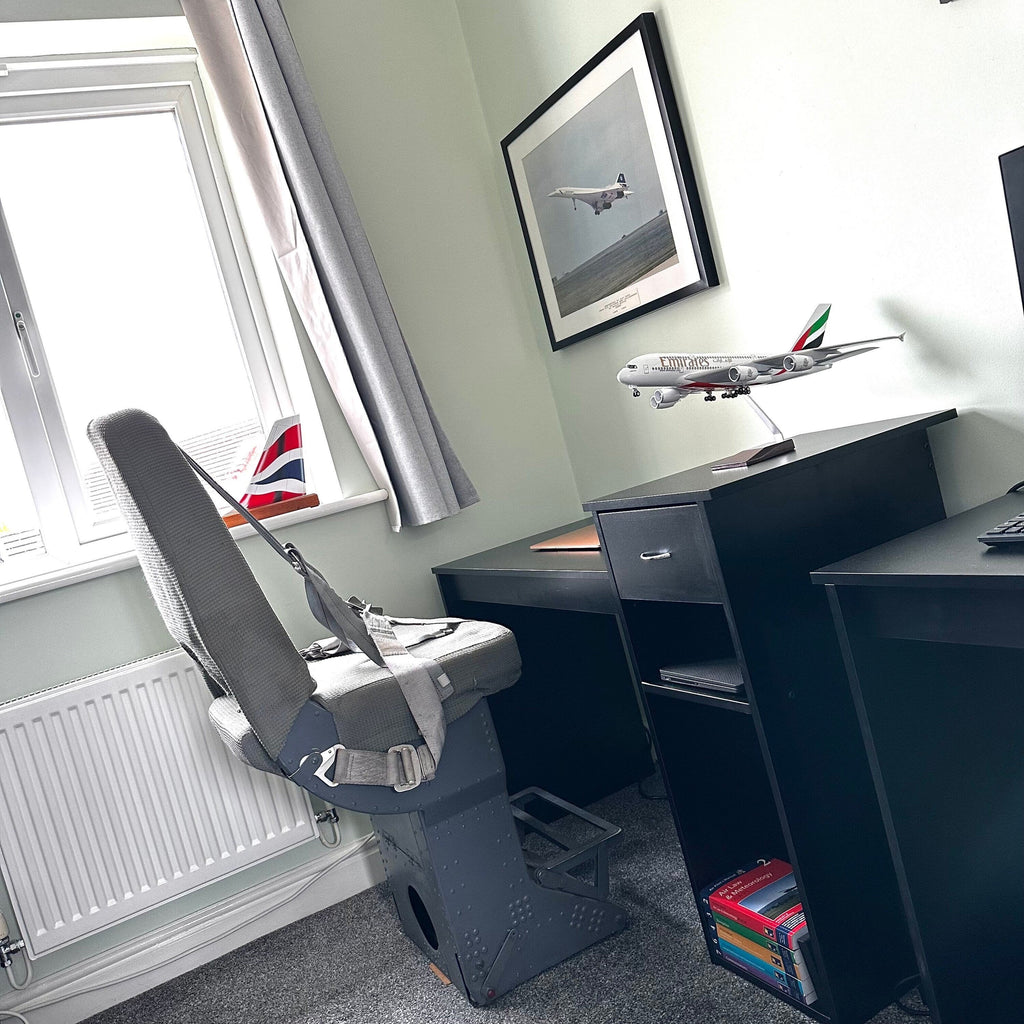 Boeing 727 Cockpit First Observer Jumpseat Upcycled Office Desk Chair Captain Officer
