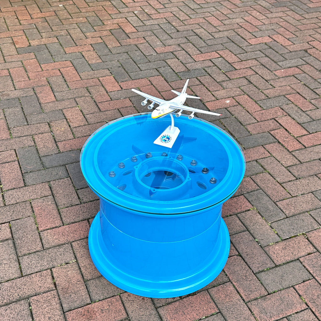 Antonov Airlines An-124 Ruslan x Main Wheel Fast & Furious 6 Prop Coffee table Upcycled airbus boeing speedbird concorde raf mod