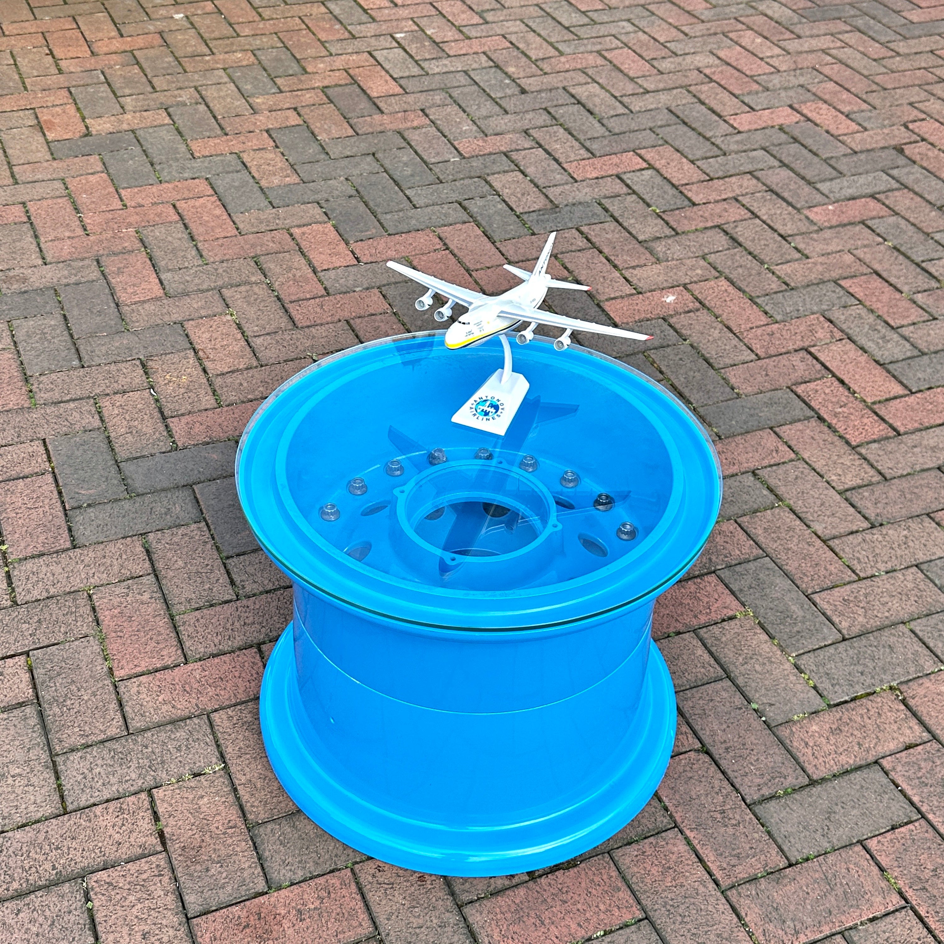 Antonov Airlines An-124 Ruslan x Main Wheel Fast & Furious 6 Prop Coffee table Upcycled airbus boeing speedbird concorde raf mod