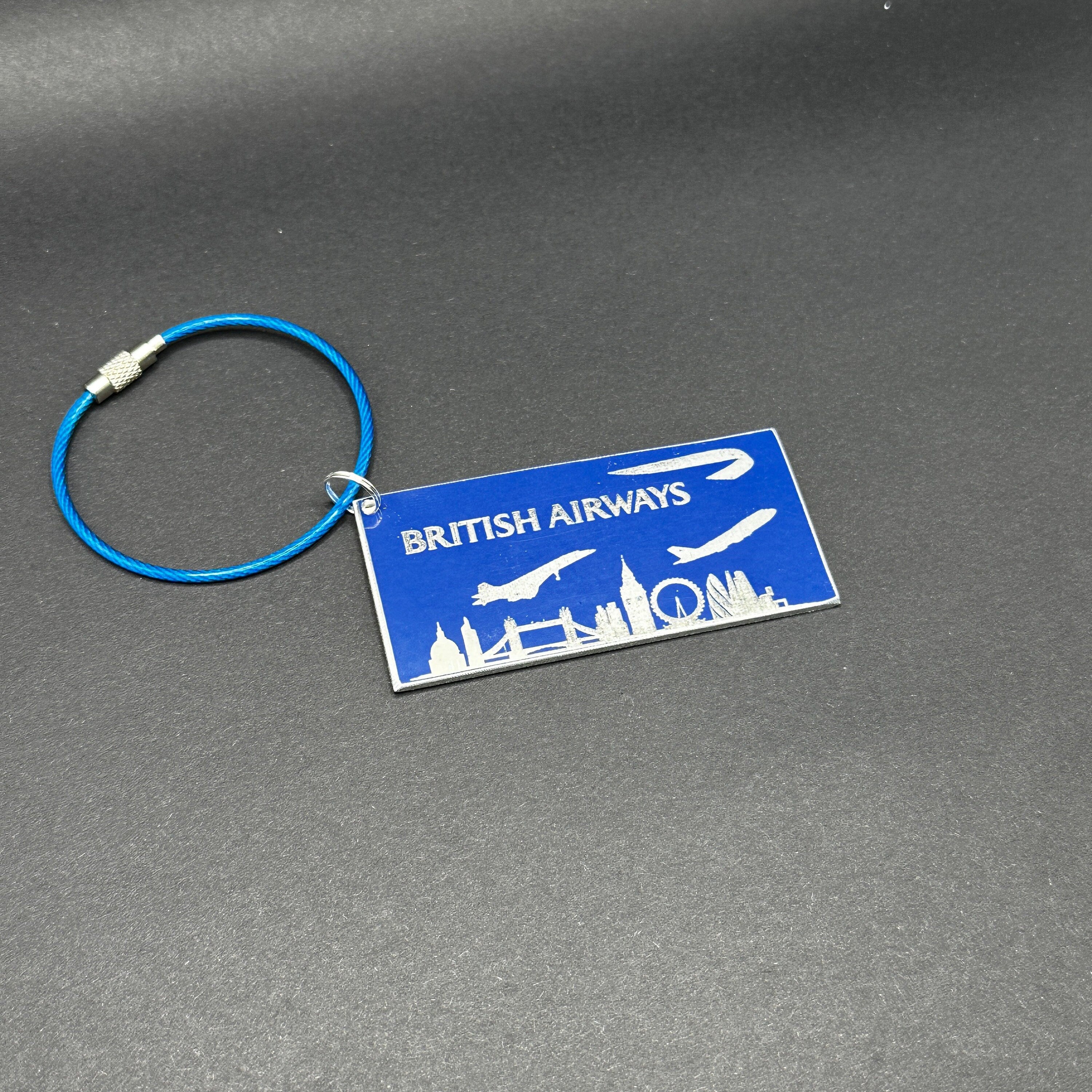 British Airways Iconic Boeing 747 G-BYGD Fuselage Cut Luggage Tag Keychain Keyring  Collectible Airbus Concorde Pilot gift cabin crew IFM