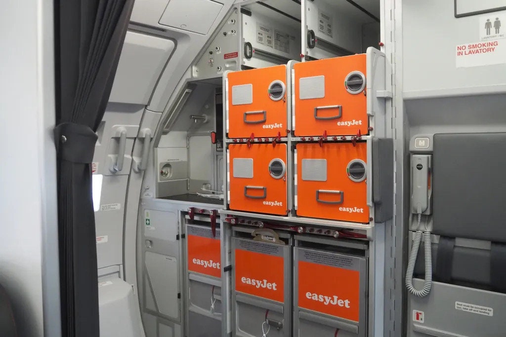Easyjet Airways G-EZAB Airbus A319 A320 Half Size Meal Cart Trolley Food Galley Box Airline Plane Box Atlas Storage Side Table Handmade Rare