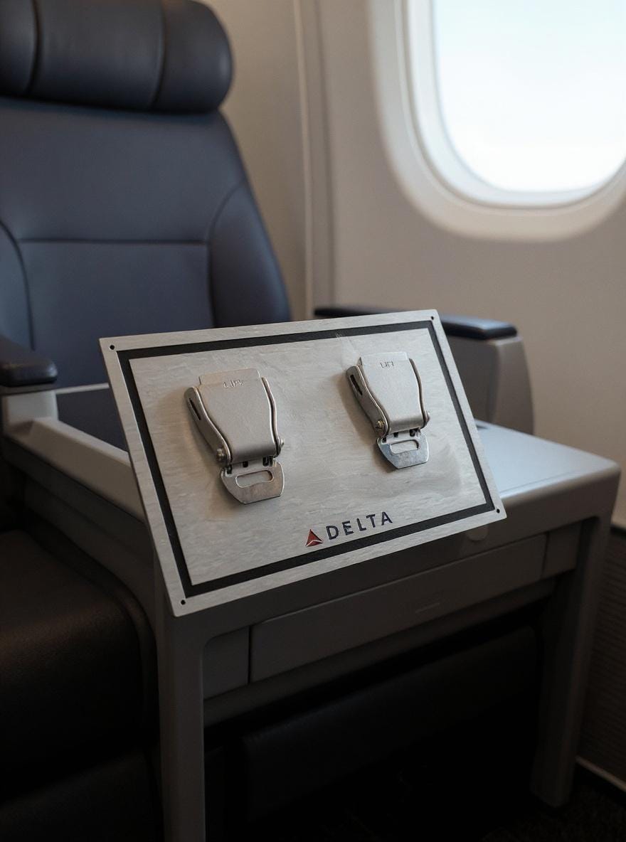 Delta Airways Or Choose Your Airline Logo  Airplane Aircraft Seatbelt Key Rack Holder Aviation Upcycle Gift Airbus