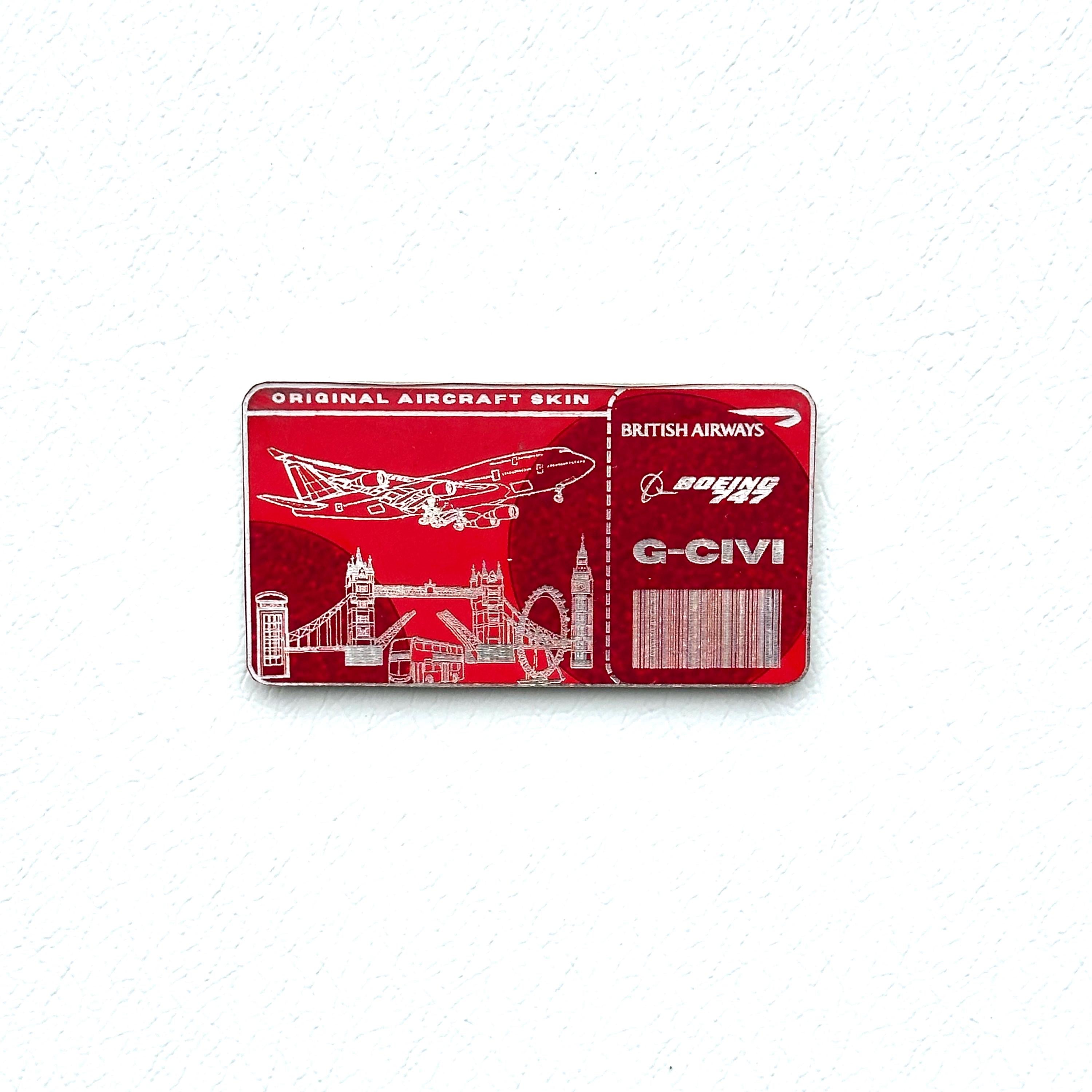 British Airways Boeing 747 G-CIVI Tail Cut magnet boarding Collectible Airbus memorabilia Pilot gift engraved JET Pass