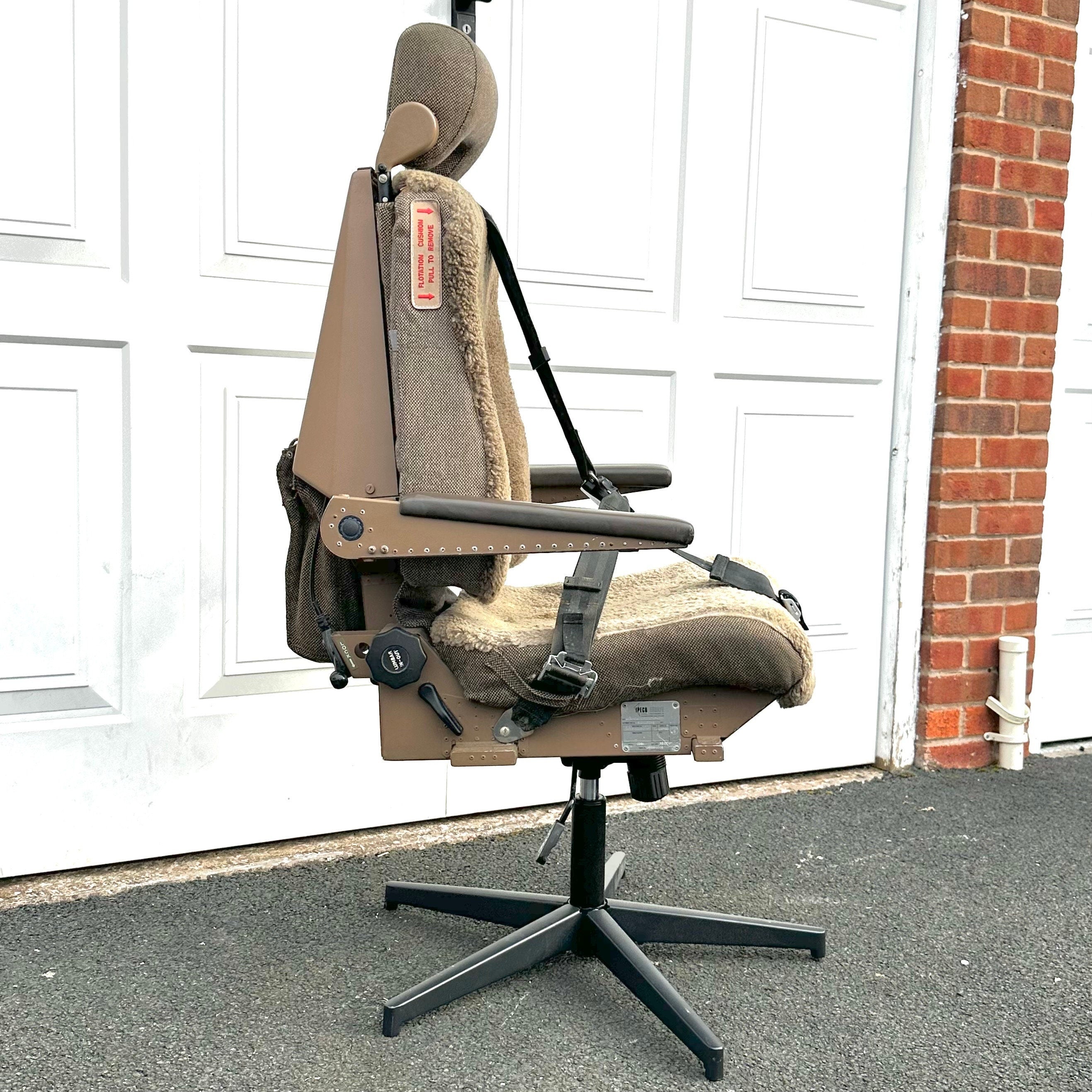 British Airways Boeing 747 g-civv g-bygg Cockpit Second Observer Jumpseat Upcycled Office Desk Chair Captain Officer