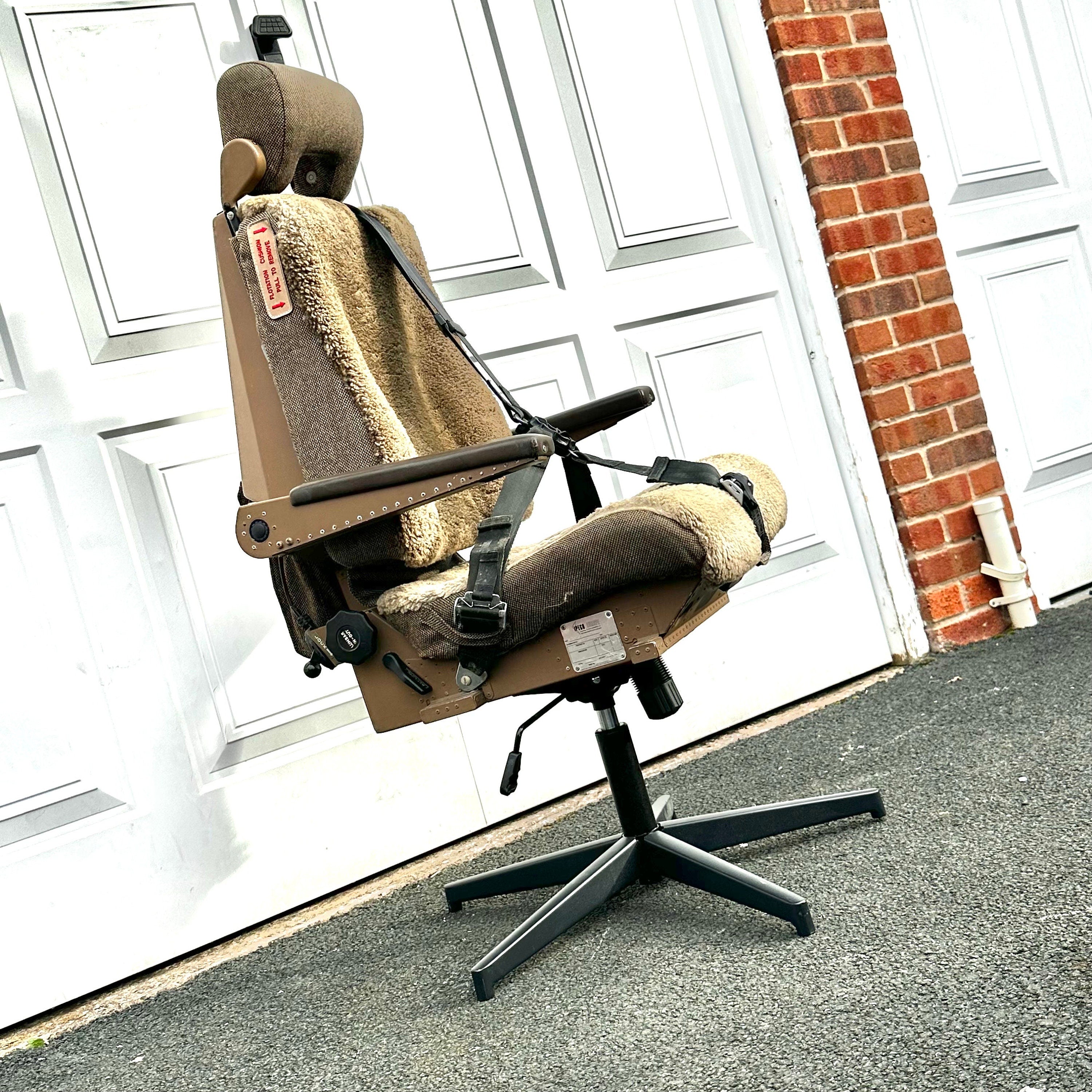 British Airways Boeing 747 g-civv g-bygg Cockpit Second Observer Jumpseat Upcycled Office Desk Chair Captain Officer