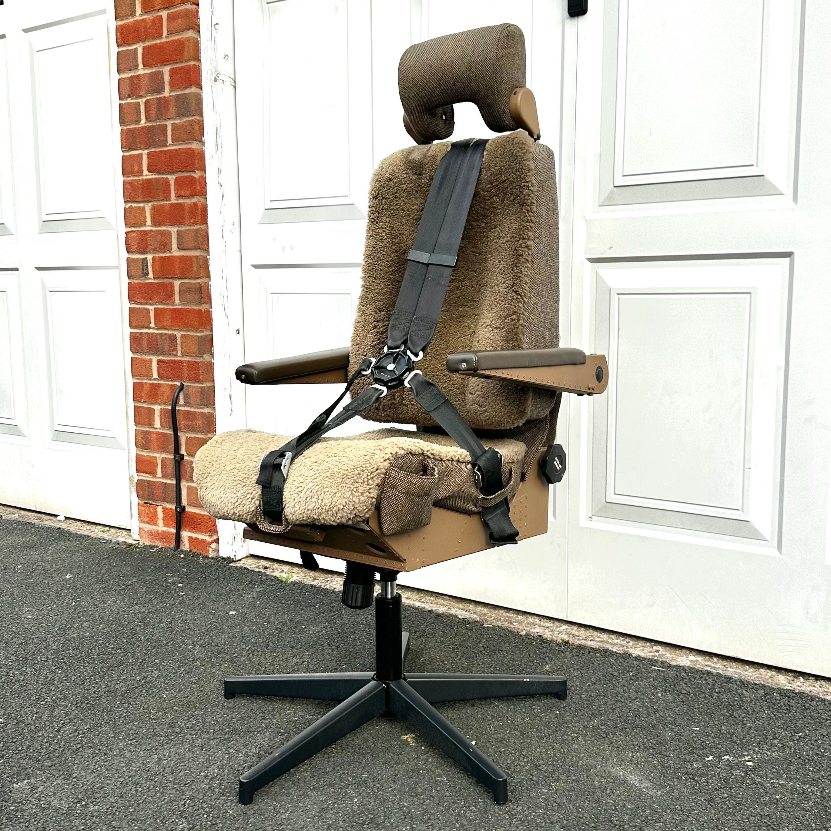 British Airways Boeing 747 g-civv g-bygg Cockpit Second Observer Jumpseat Upcycled Office Desk Chair Captain Officer