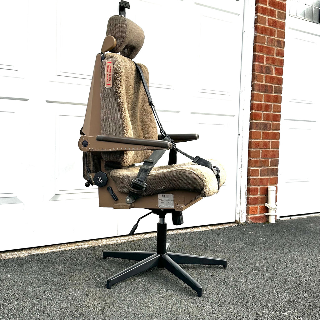 British Airways Boeing 747 g-civv g-bygg Cockpit Second Observer Jumpseat Upcycled Office Desk Chair Captain Officer