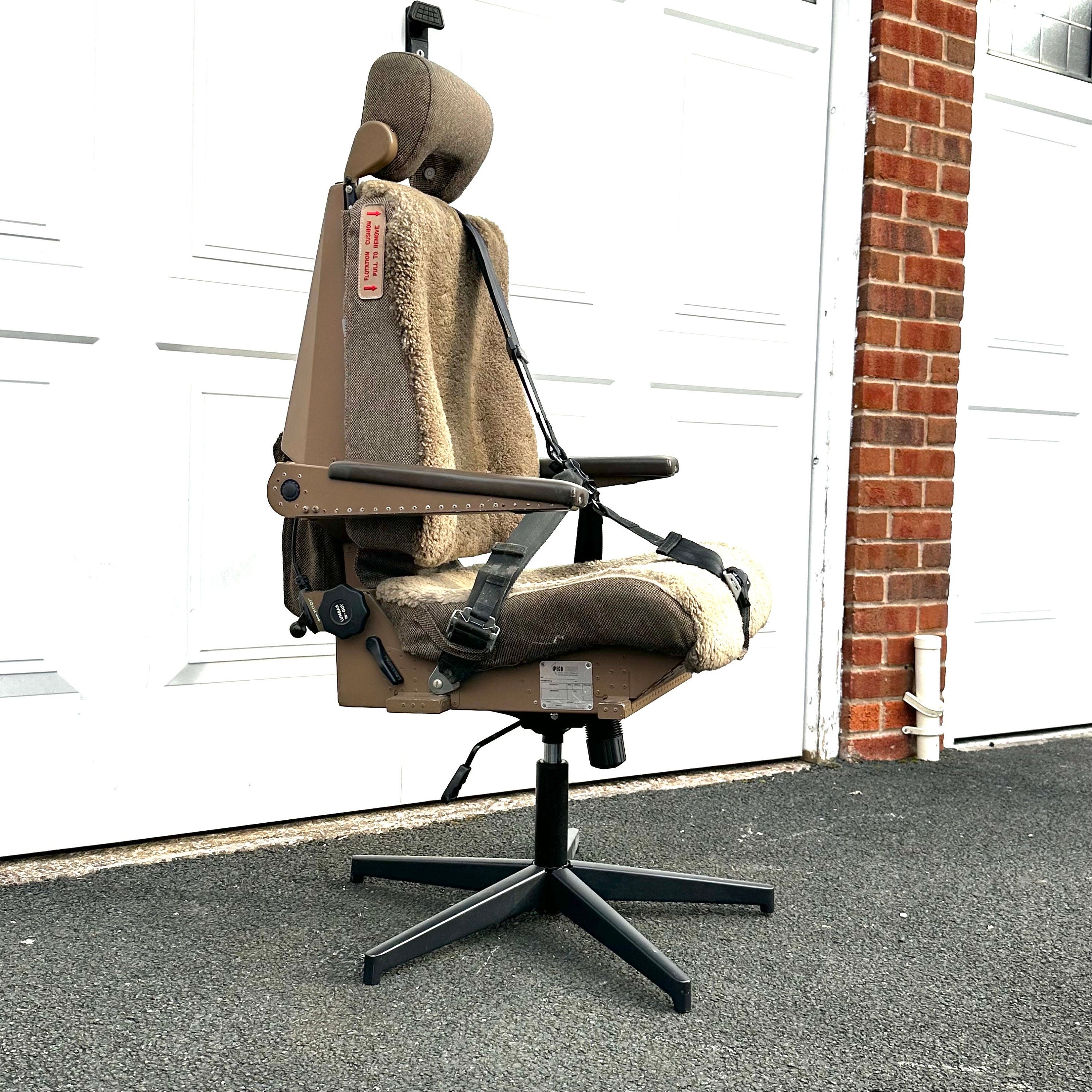 British Airways Boeing 747 g-civv g-bygg Cockpit Second Observer Jumpseat Upcycled Office Desk Chair Captain Officer