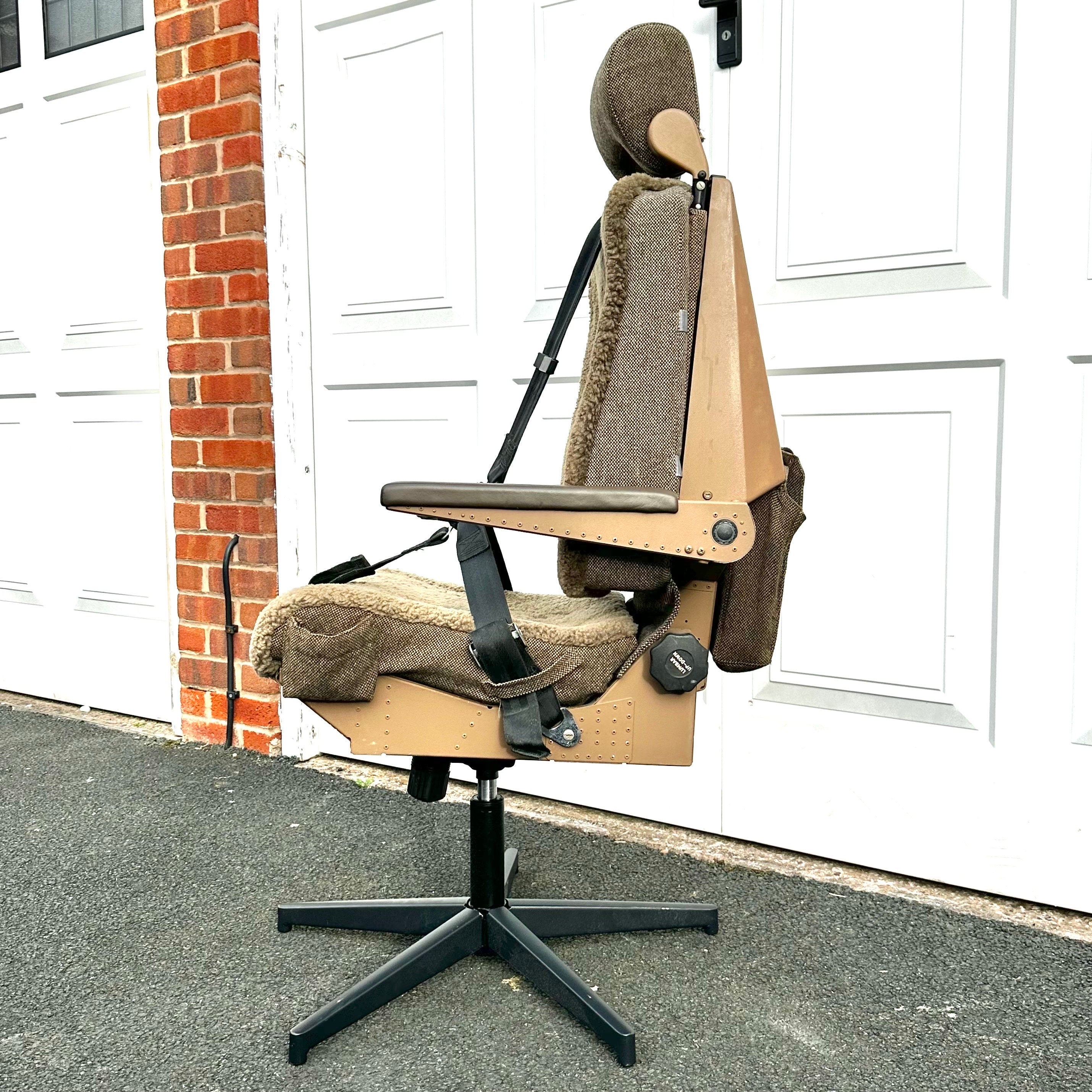 British Airways Boeing 747 g-civv g-bygg Cockpit Second Observer Jumpseat Upcycled Office Desk Chair Captain Officer