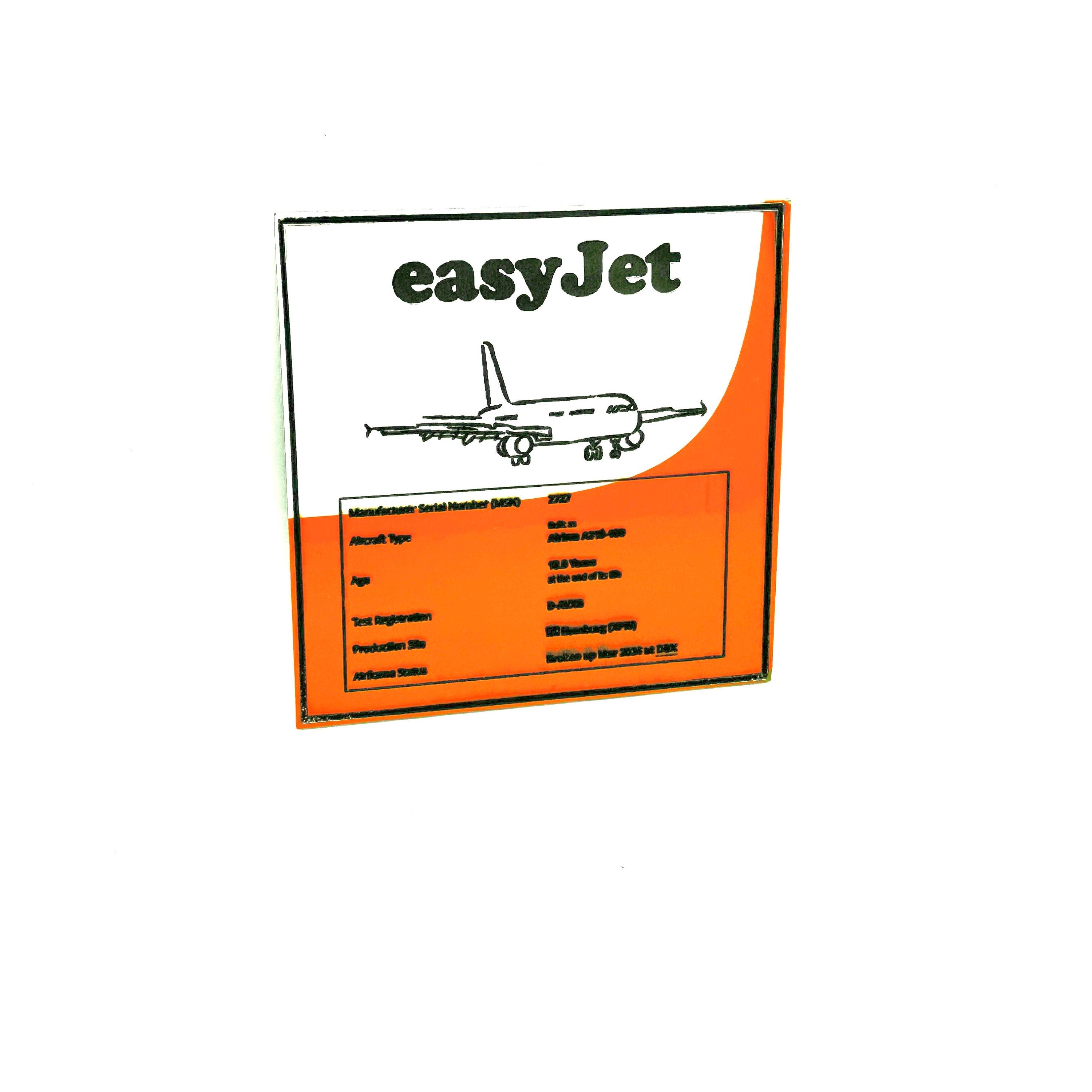 easyJet Airways Airbus A319 G-EZAG  Fuselage Coaster Collectible Airbus memorabilia Pilot gift engraved Desk