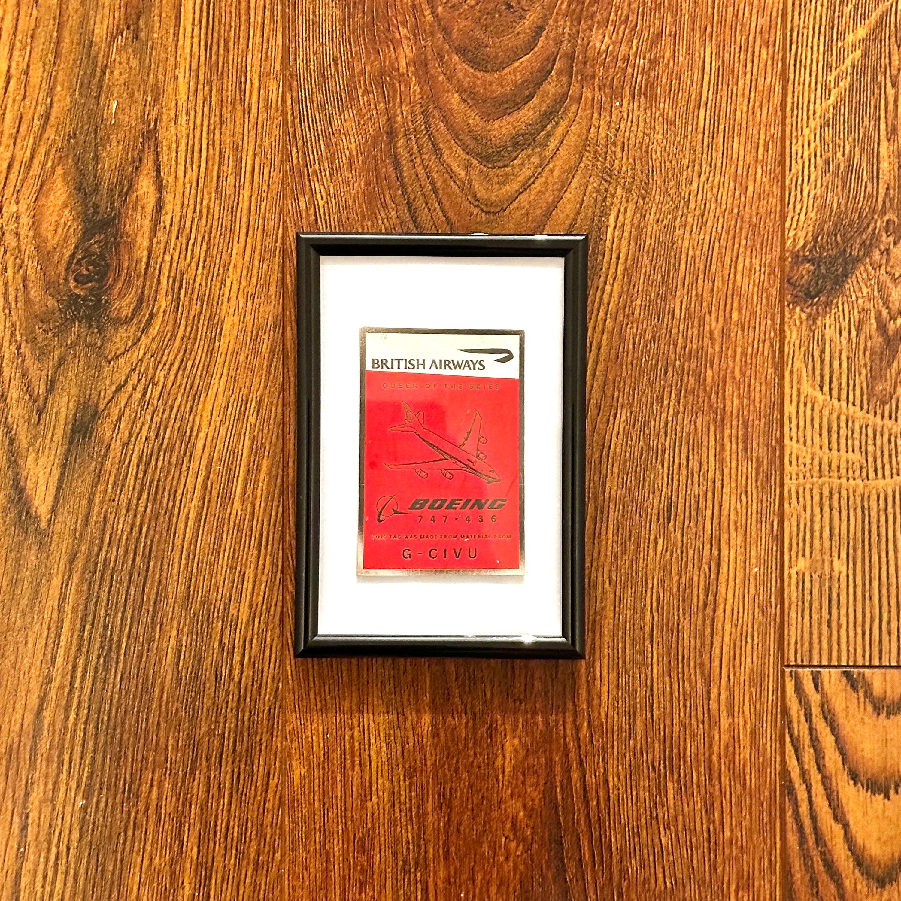 British Airways Framed Boeing 747 G-CIVU Tail Composite Cut Plaque Collectible Airbus memorabilia Pilot gift engraved Desk