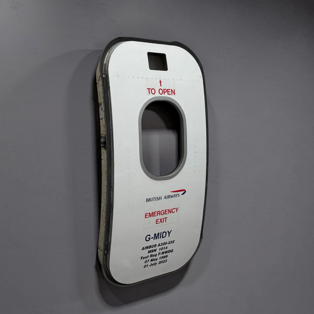 British Airways Emergency Overwing Exit Door G-MIDS G-MIDY Airbus A319 A320 Window gift Airline Aviation Upcycle  Plane Aviator OWE