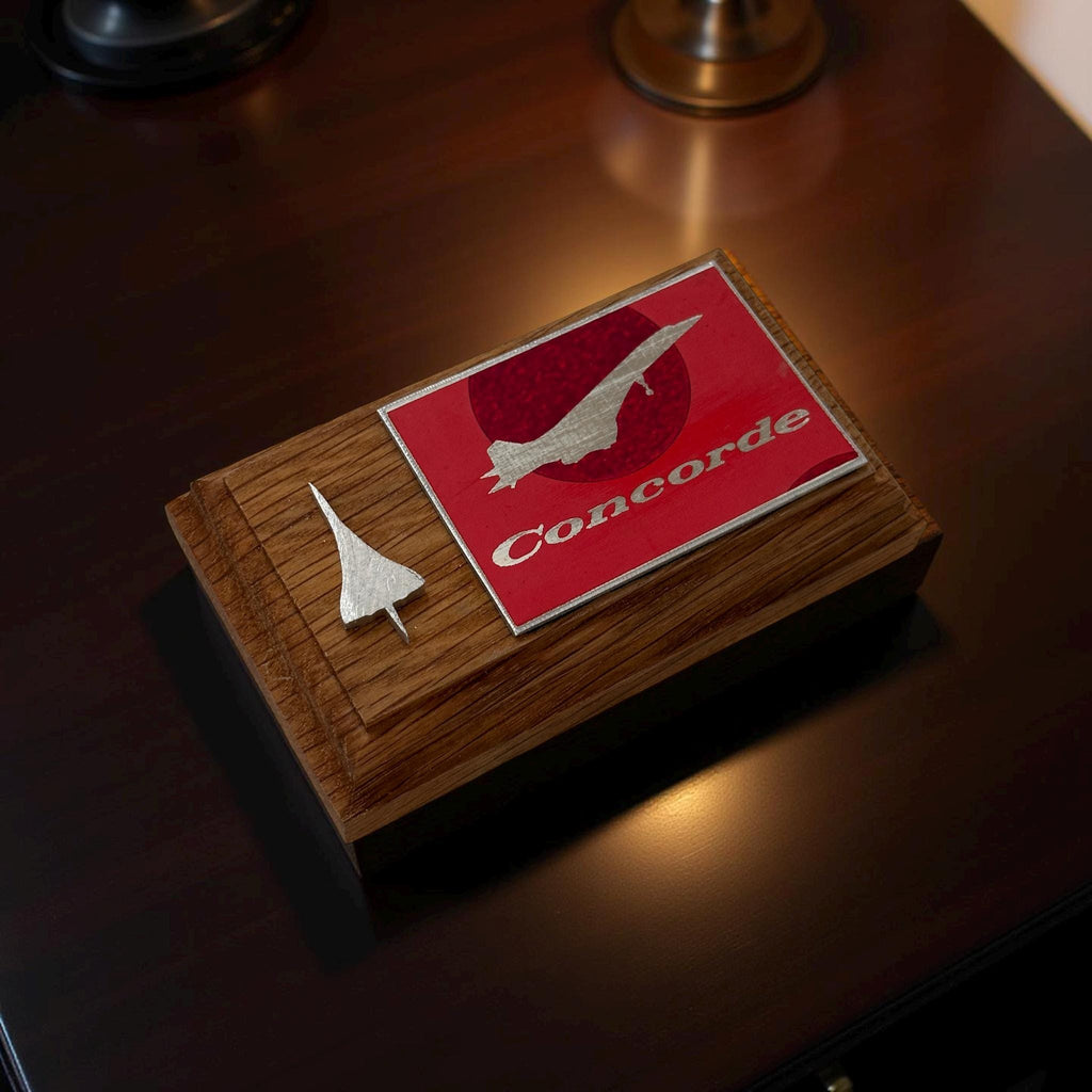 Concorde Mach 2 Upcycled Ornament Fuselage Paperweight adour boeing airbus pilot aviator Wood Oak