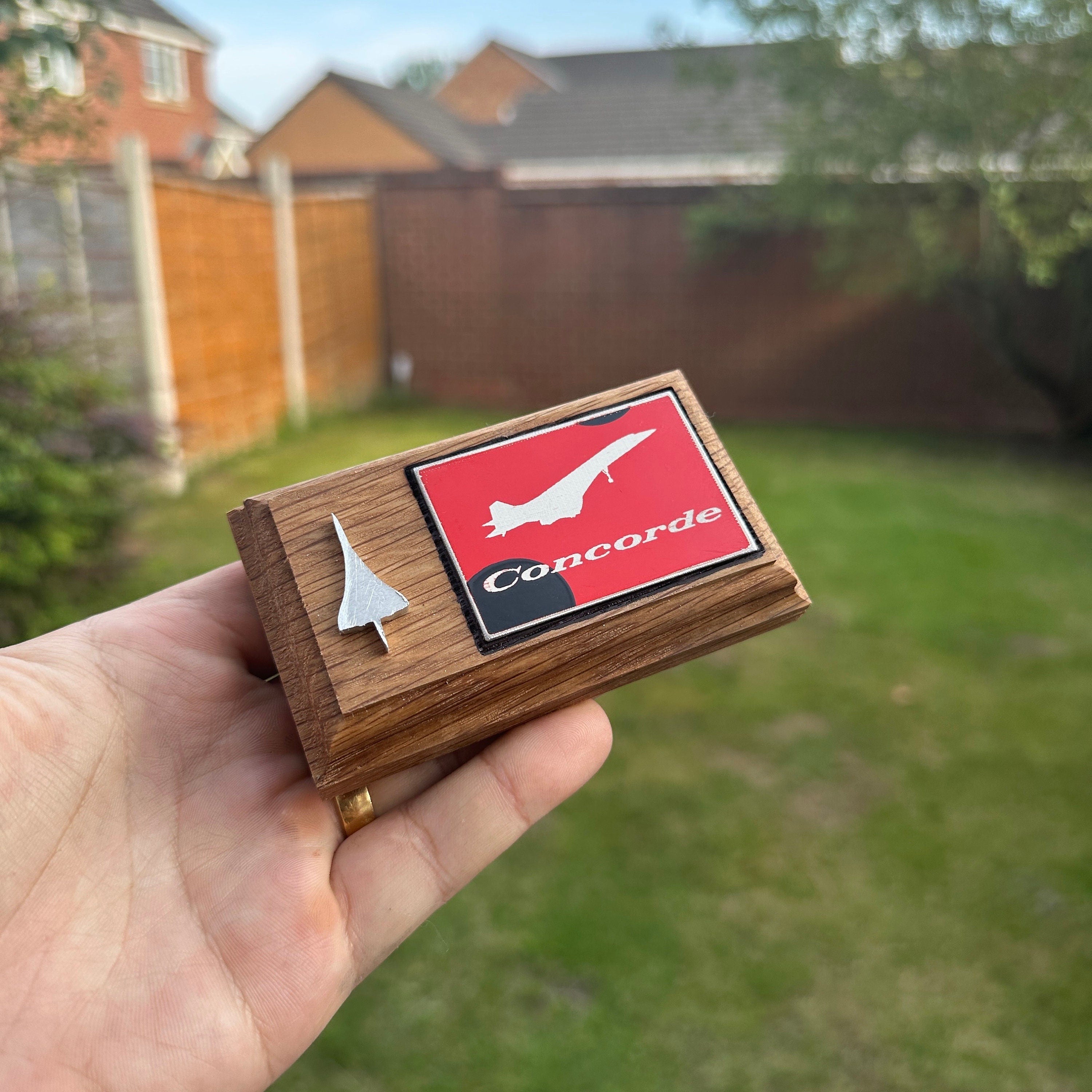 Concorde Mach 2 Upcycled Ornament Fuselage Paperweight adour boeing airbus pilot aviator Wood Oak