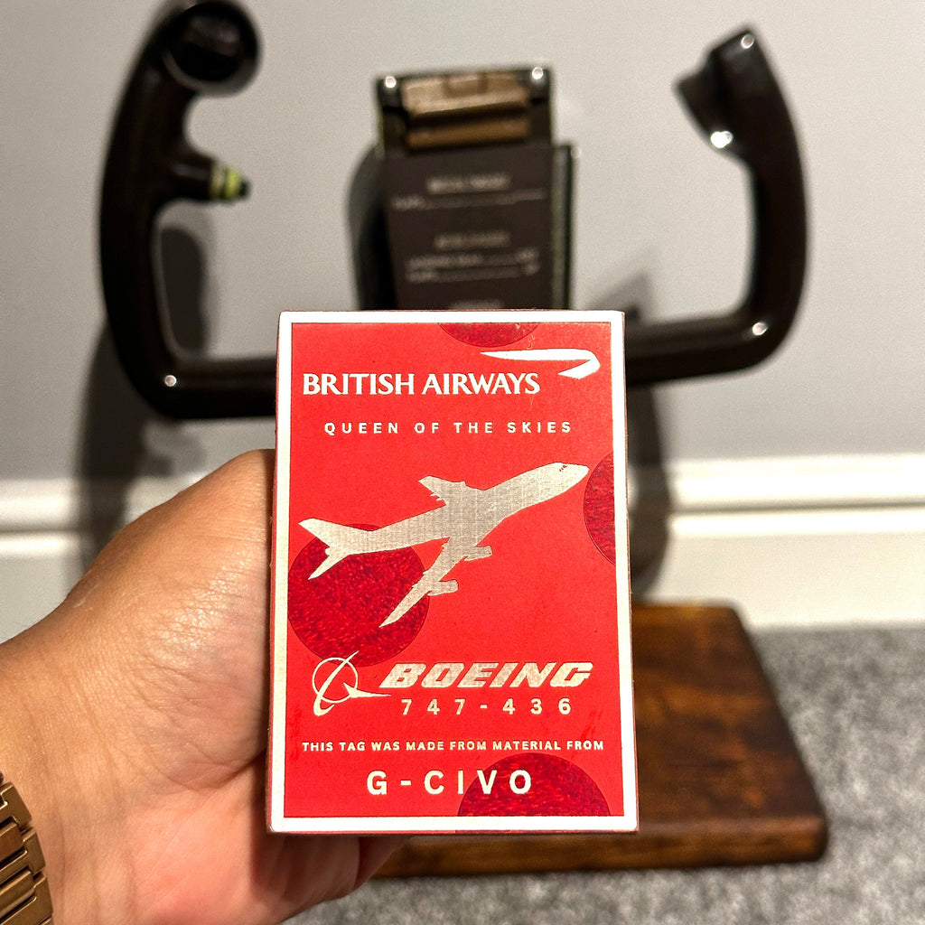 British Airways Boeing 747 G-CIVO Tail Composite Cut Plaque Collectible Airbus memorabilia Pilot gift engraved Desk
