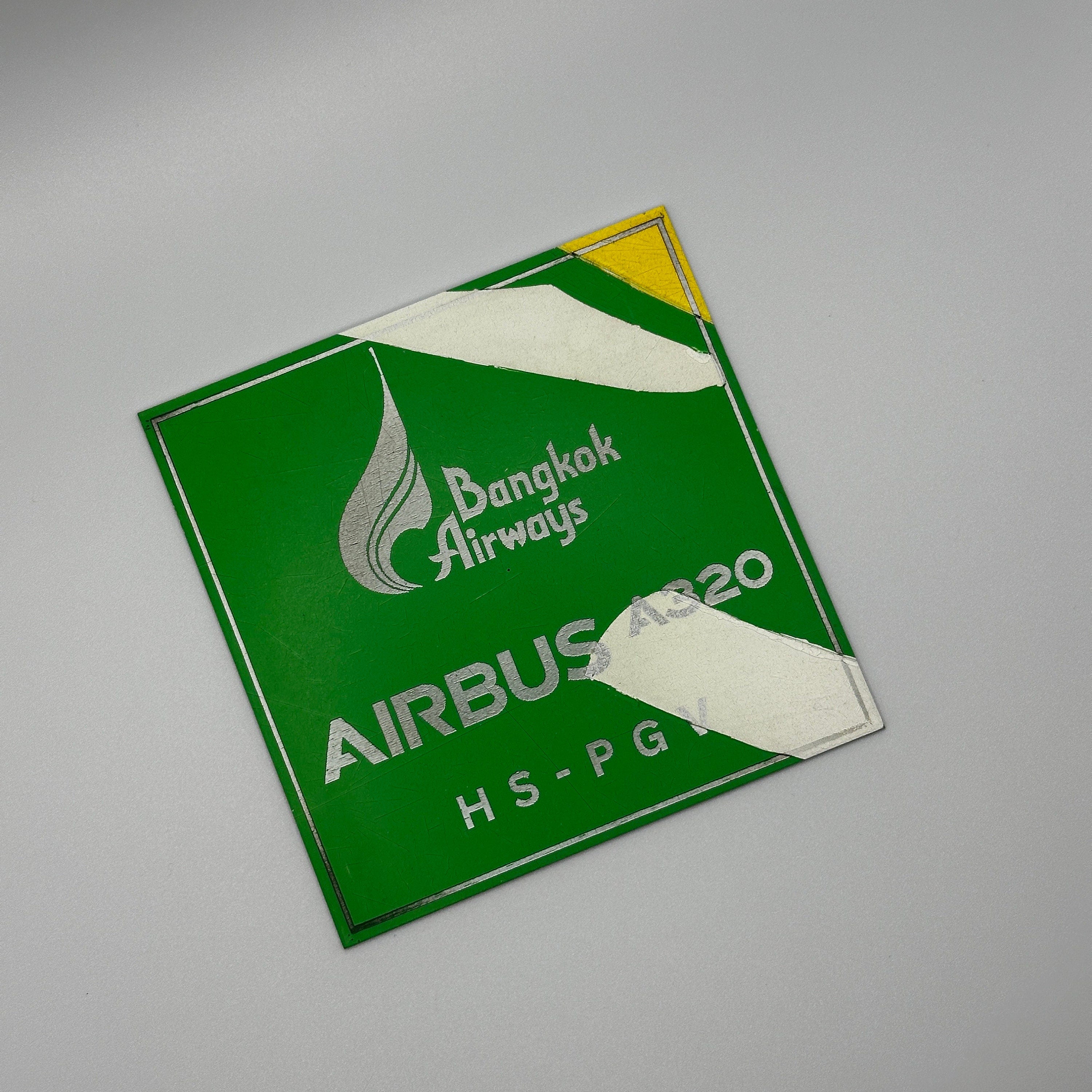 Bangkok Airways Airbus A320 HS-PGV Fuselage Coaster Collectible Airbus memorabilia Pilot gift engraved Desk
