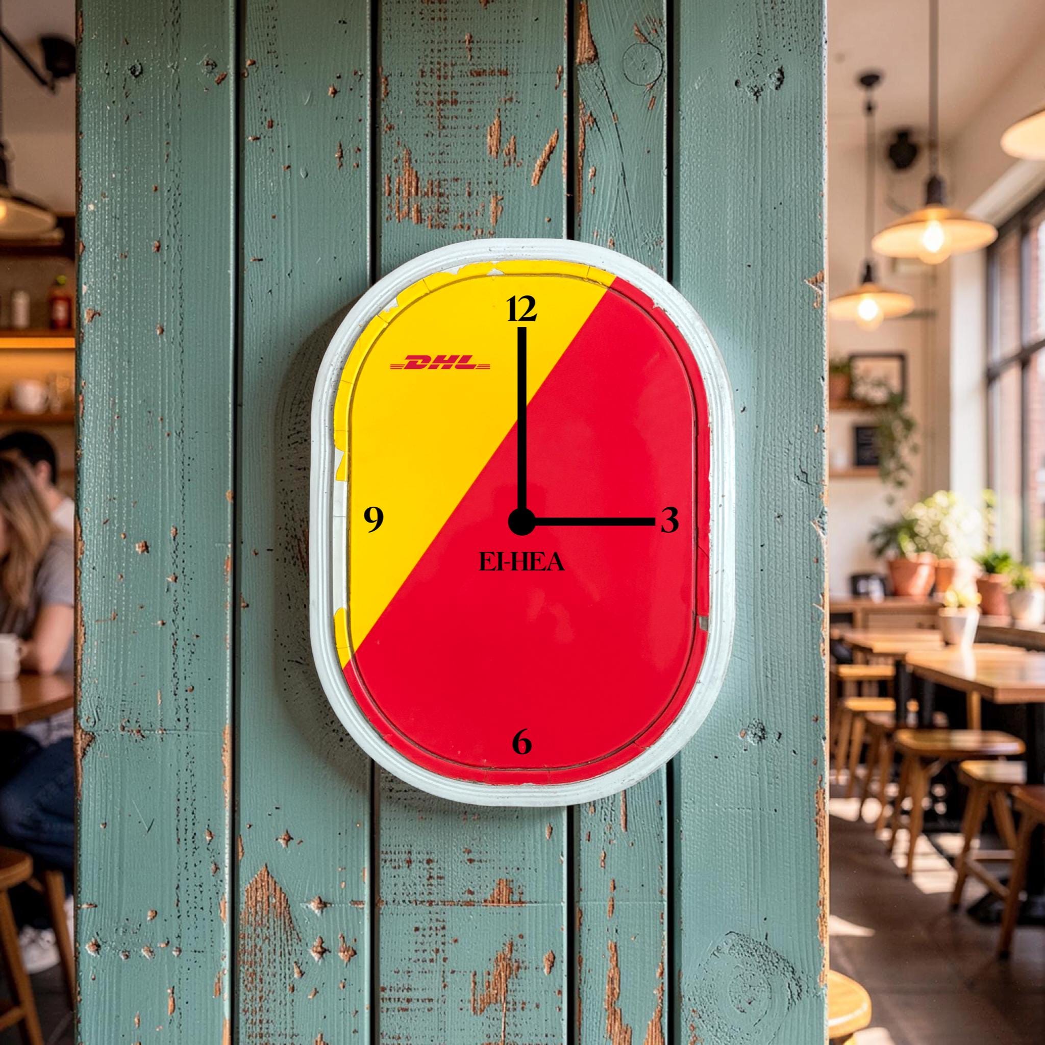 DHL EI-HEA Airbus A330 Window Blank Upcycled Clock Upcycle Boeing Gift Plane Aircraft Aviator limited edition Cargo Malaysian P2F