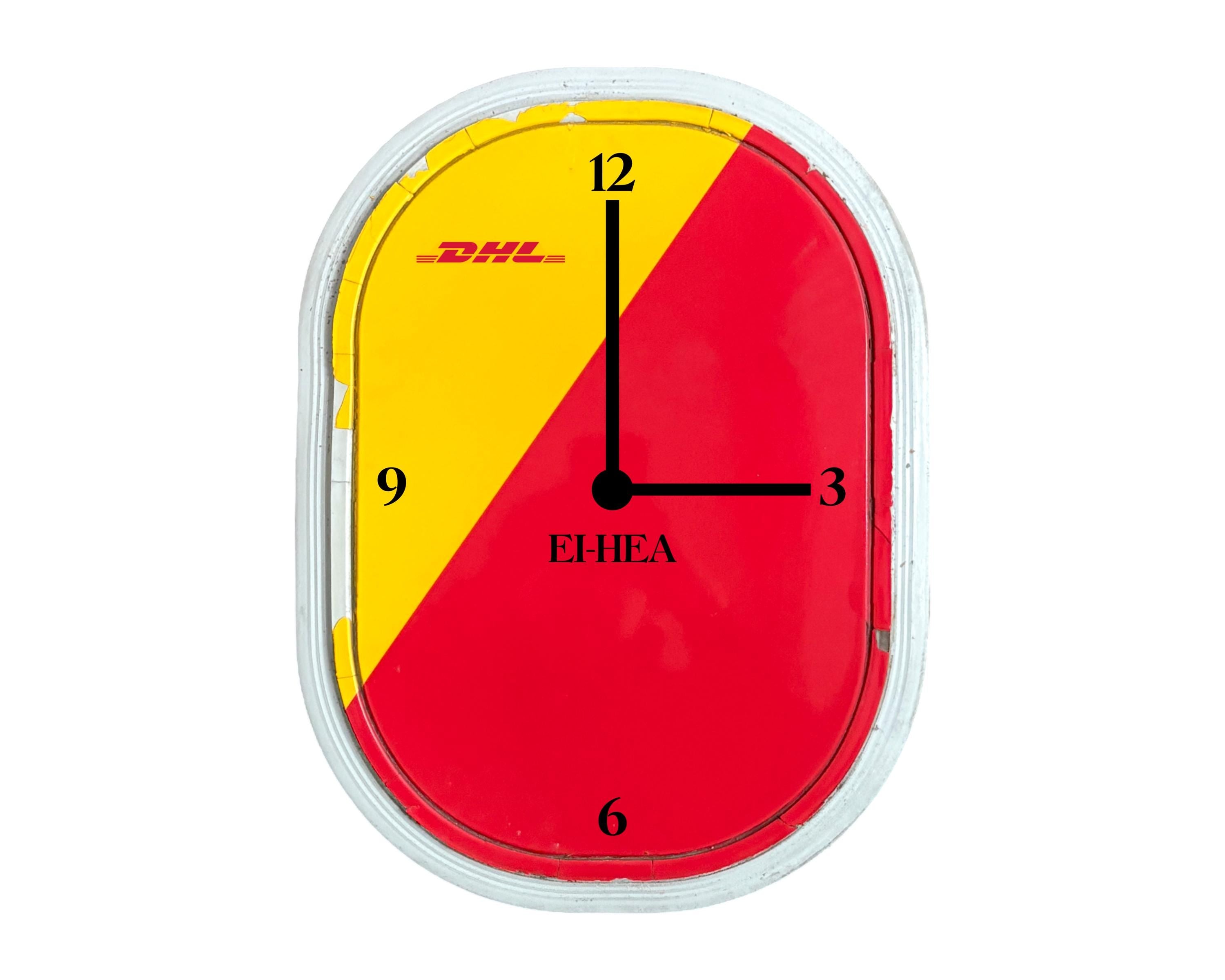 DHL EI-HEA Airbus A330 Window Blank Upcycled Clock Upcycle Boeing Gift Plane Aircraft Aviator limited edition Cargo Malaysian P2F