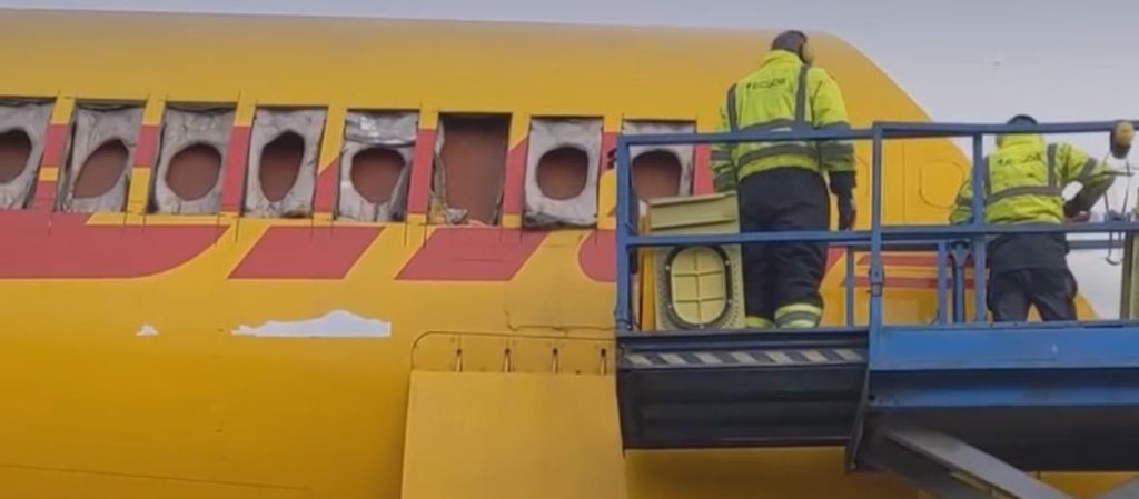 DHL EI-HEA Airbus A330 Window Blank Upcycled Clock Upcycle Boeing Gift Plane Aircraft Aviator limited edition Cargo Malaysian P2F