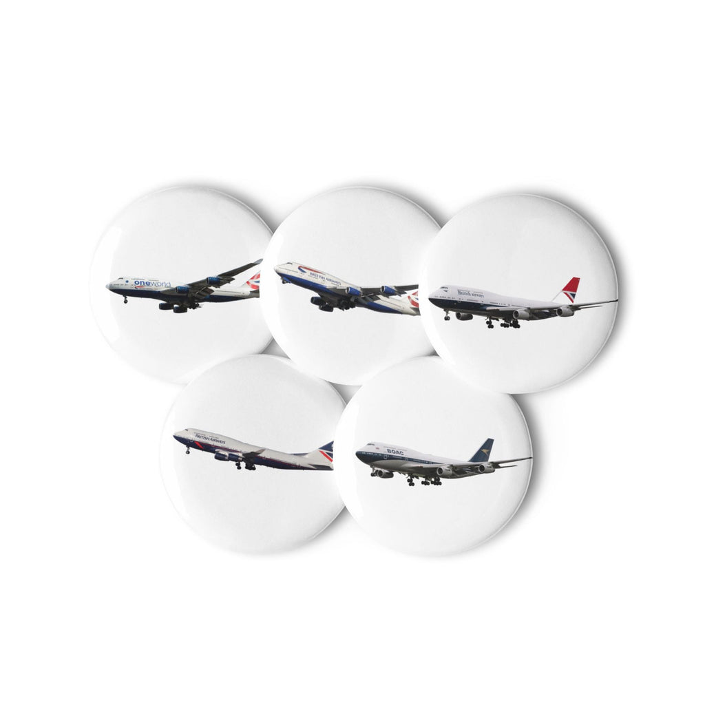 BOAC BA British Airways Retro Special Livery Boeing 747 Luxury Set of pin buttons Collectors gift collection badge backpack business class 1