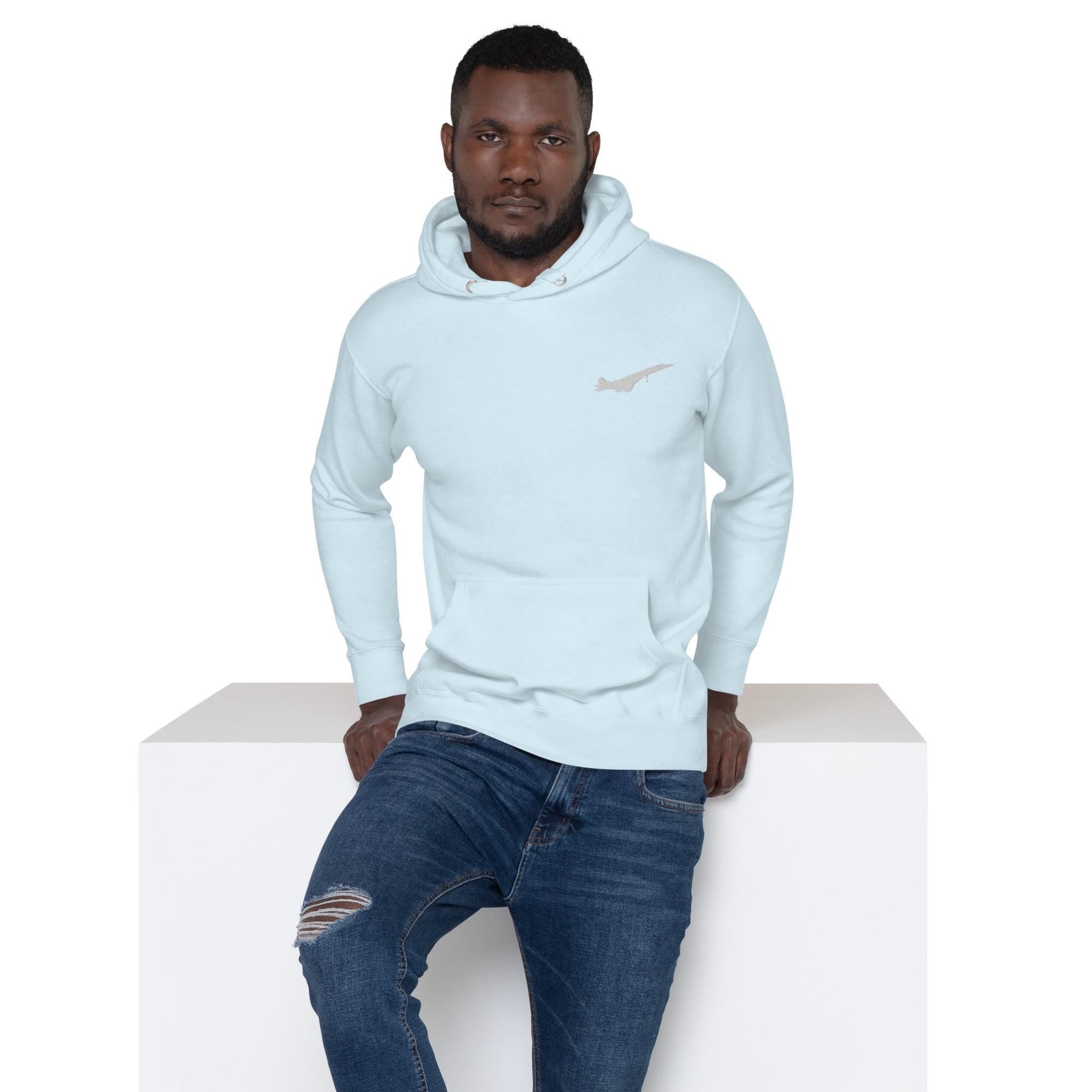 Concorde Embroidered Hoodie - Supersonic Jet Tribute | Aviation Enthusiast Apparel