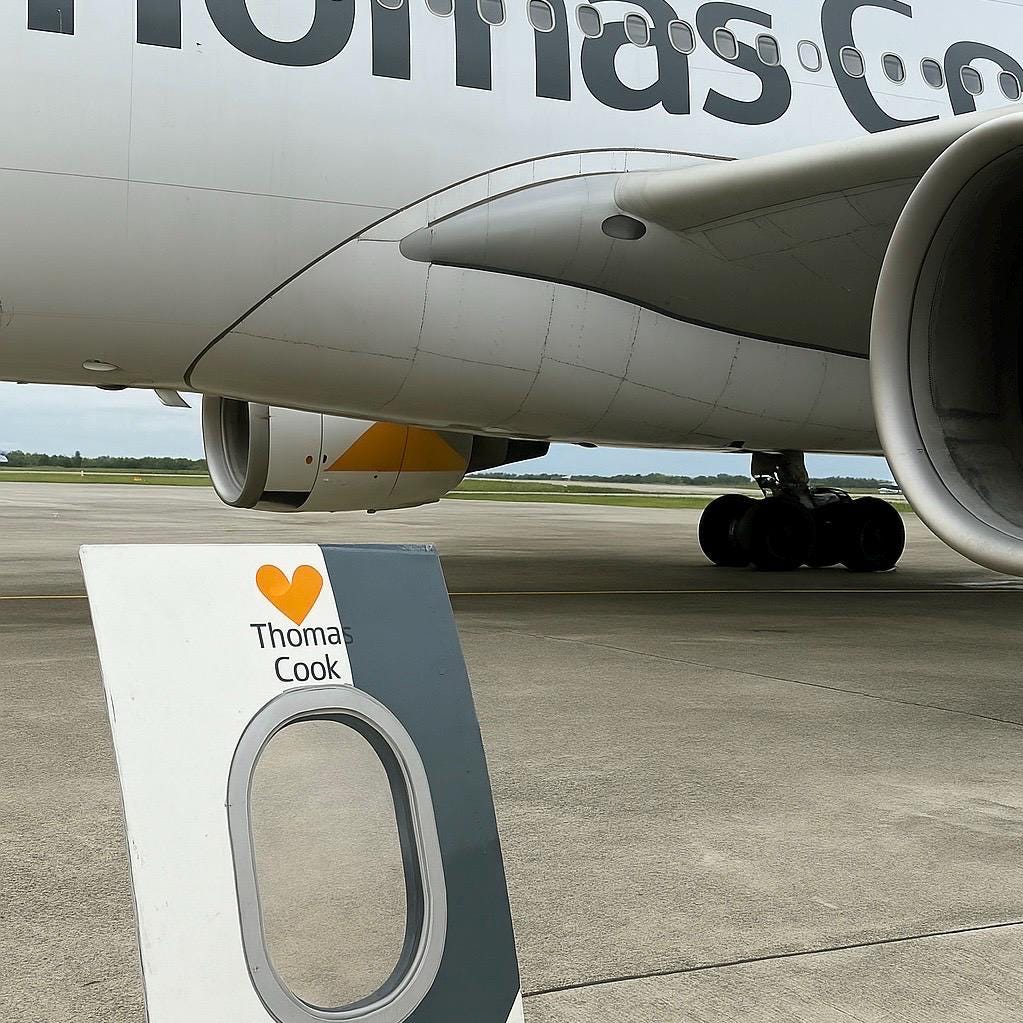 Thomas Cook G-OMYT Airbus A330 Window fuselage Cut Airline Aviation Upcycle Boeing Gift Plane Aircraft Aviator limited edition