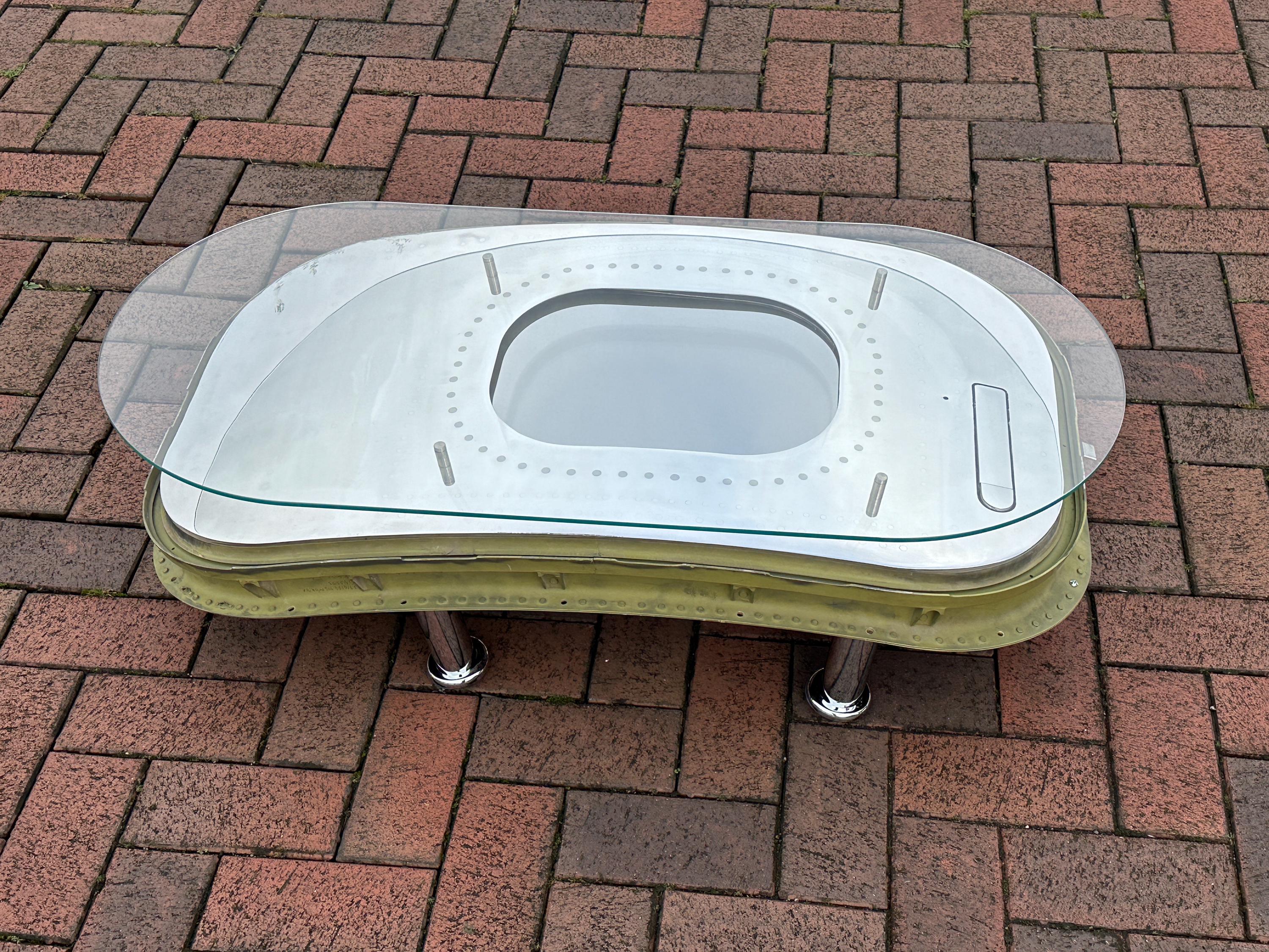 Boeing 717 MD95 Emergency Overwing Exit Door Turkmenistan Airlines Ez-A106 Coffee Table gift Airline Aviation Upcycle mirror Plane Aviator