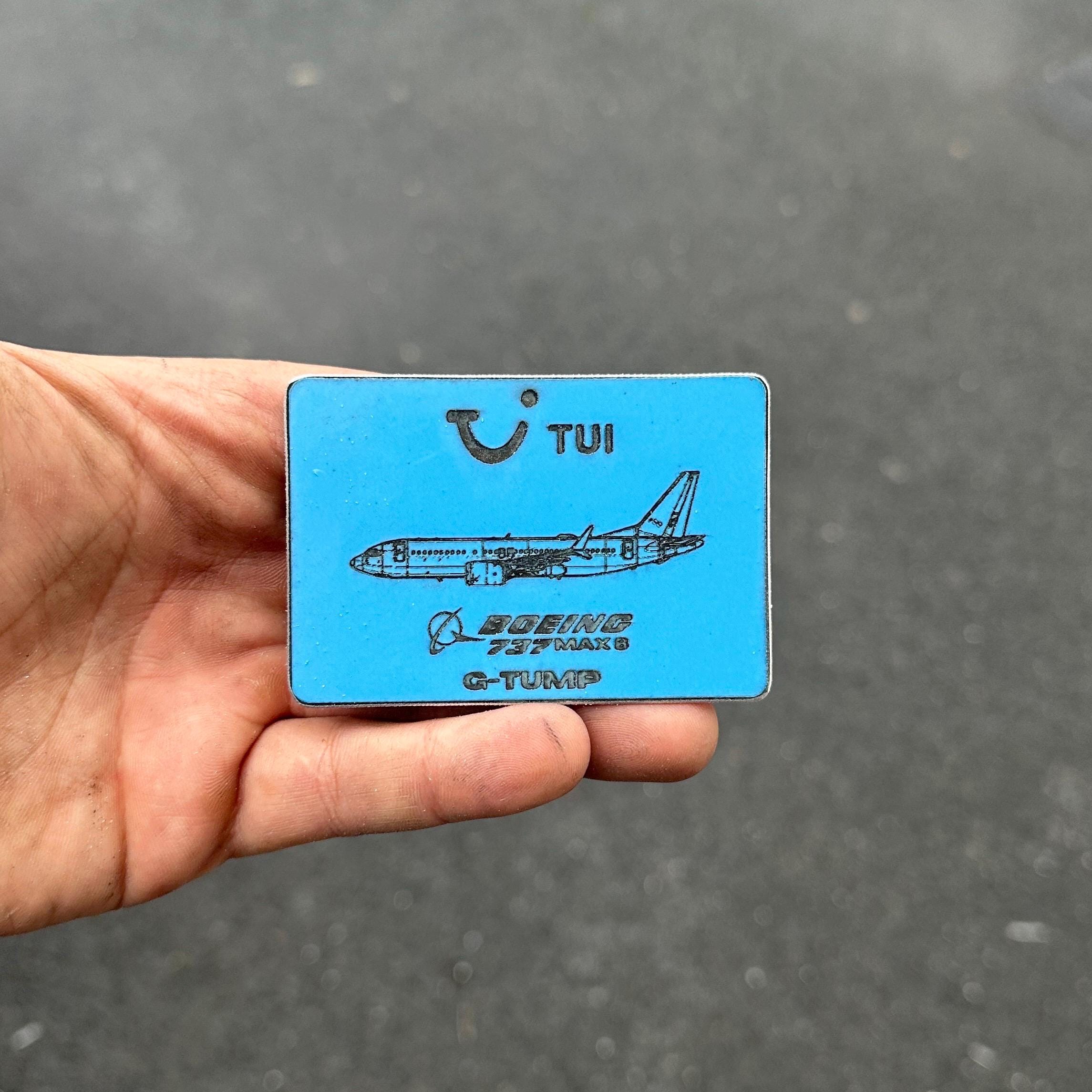 Tui D-ABKA 737 max 8 style  fuselage Cut Credit Card Size Tag Collectible concorde Collectible Airbus memorabilia Pilot gift engraved IFM