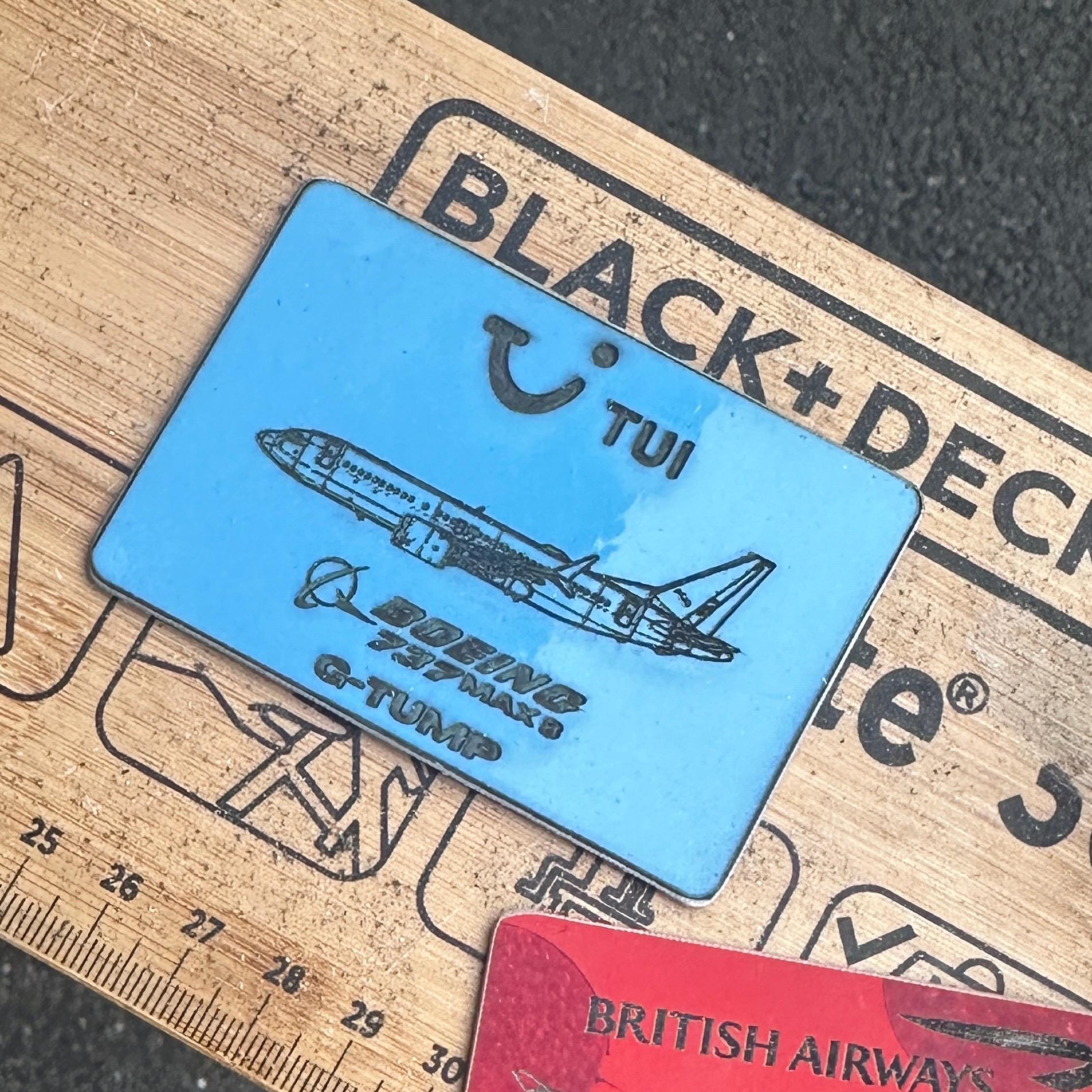Tui D-ABKA 737 max 8 style  fuselage Cut Credit Card Size Tag Collectible concorde Collectible Airbus memorabilia Pilot gift engraved IFM