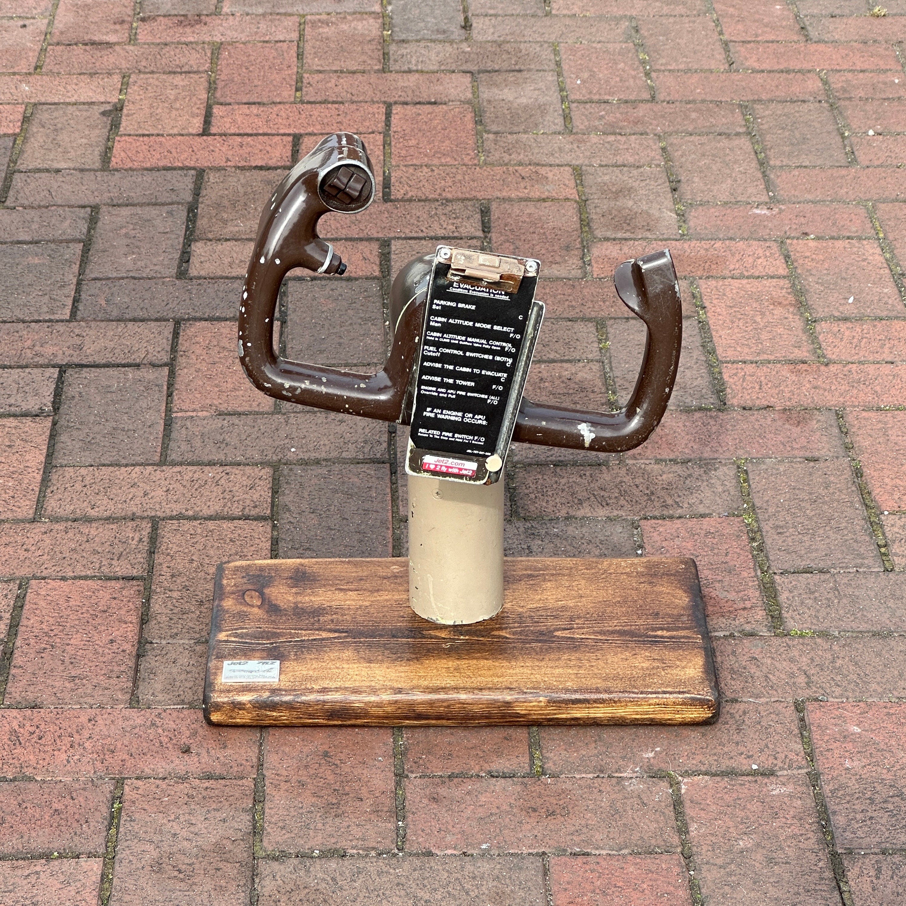 Jet2 G-LSAA Boeing 757 Captain Control Yoke Mounted Oak Wood Airline Aviation Upcycle Boeing Gift Plane Aircraft Aviator
