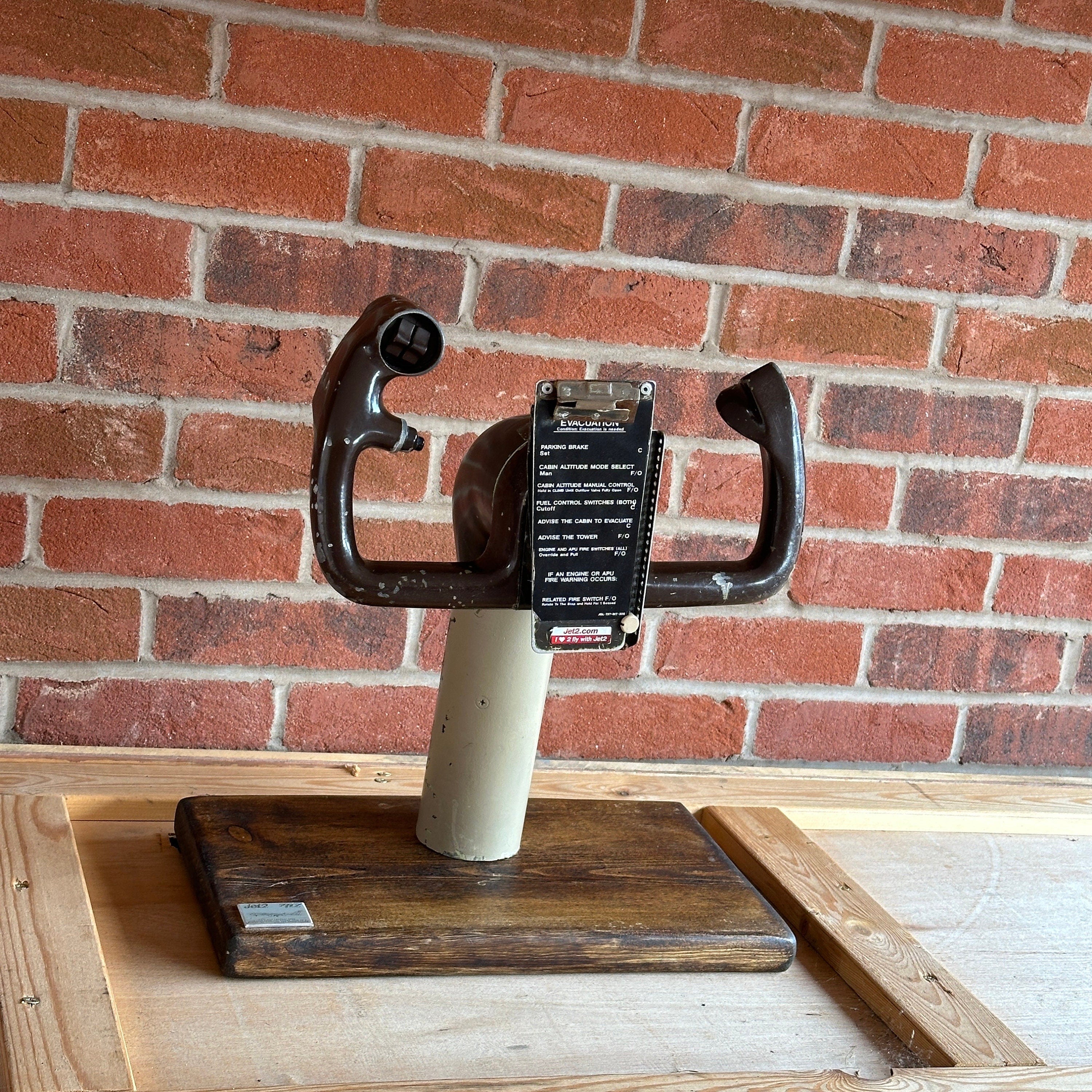 Jet2 G-LSAA Boeing 757 Captain Control Yoke Mounted Oak Wood Airline Aviation Upcycle Boeing Gift Plane Aircraft Aviator