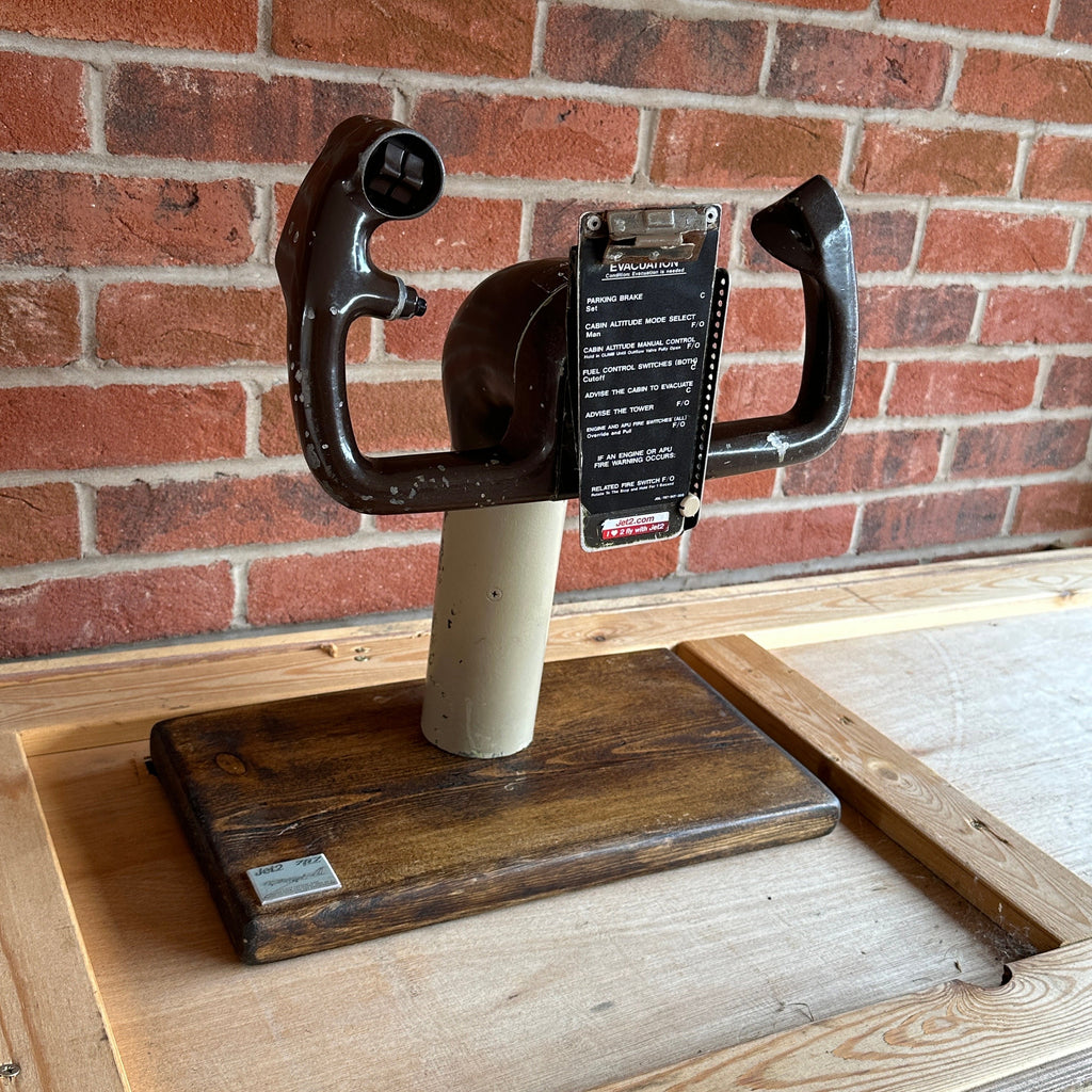 Jet2 G-LSAA Boeing 757 Captain Control Yoke Mounted Oak Wood Airline Aviation Upcycle Boeing Gift Plane Aircraft Aviator