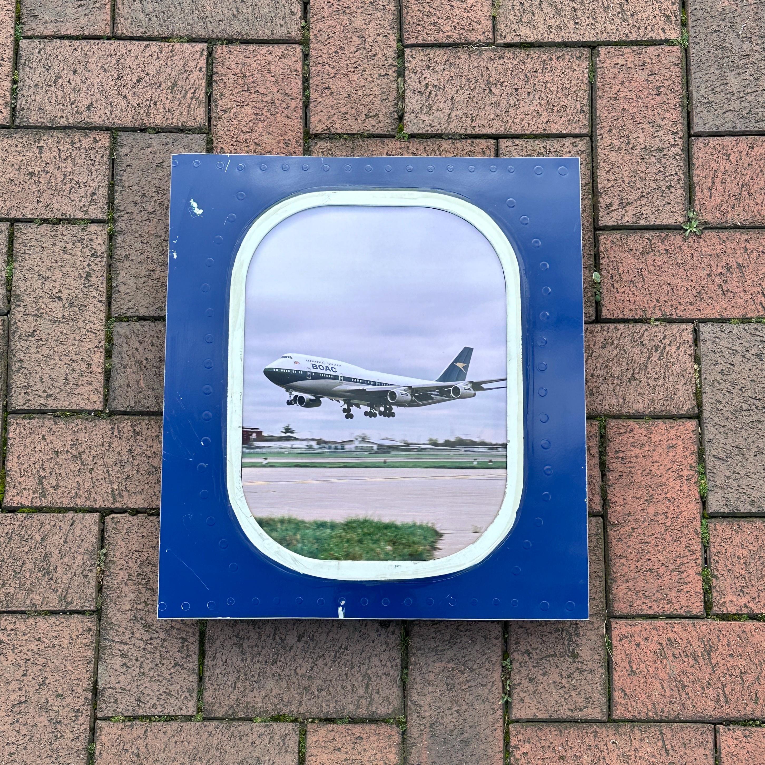 British Airways BOAC G-BYGC Retro Boeing 747 Window fuselage Cut Airline Aviation Upcycle Boeing Gift Plane Aircraft Aviator Picture Frame