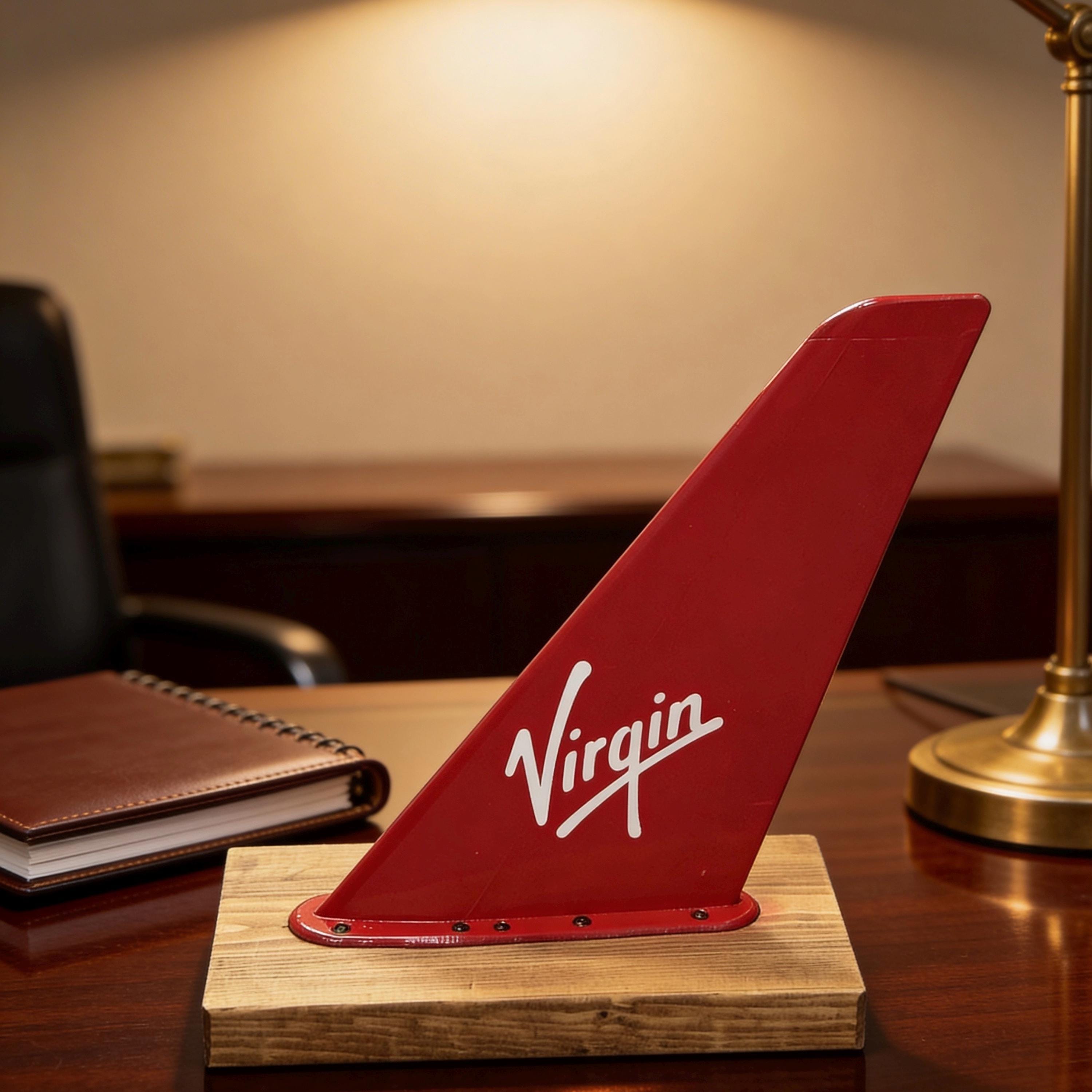 Virgin Atlantic Mounted VHF Antenna Upcycled Ornament Paperweight RAF MOD adour boeing airbus pilot aviator