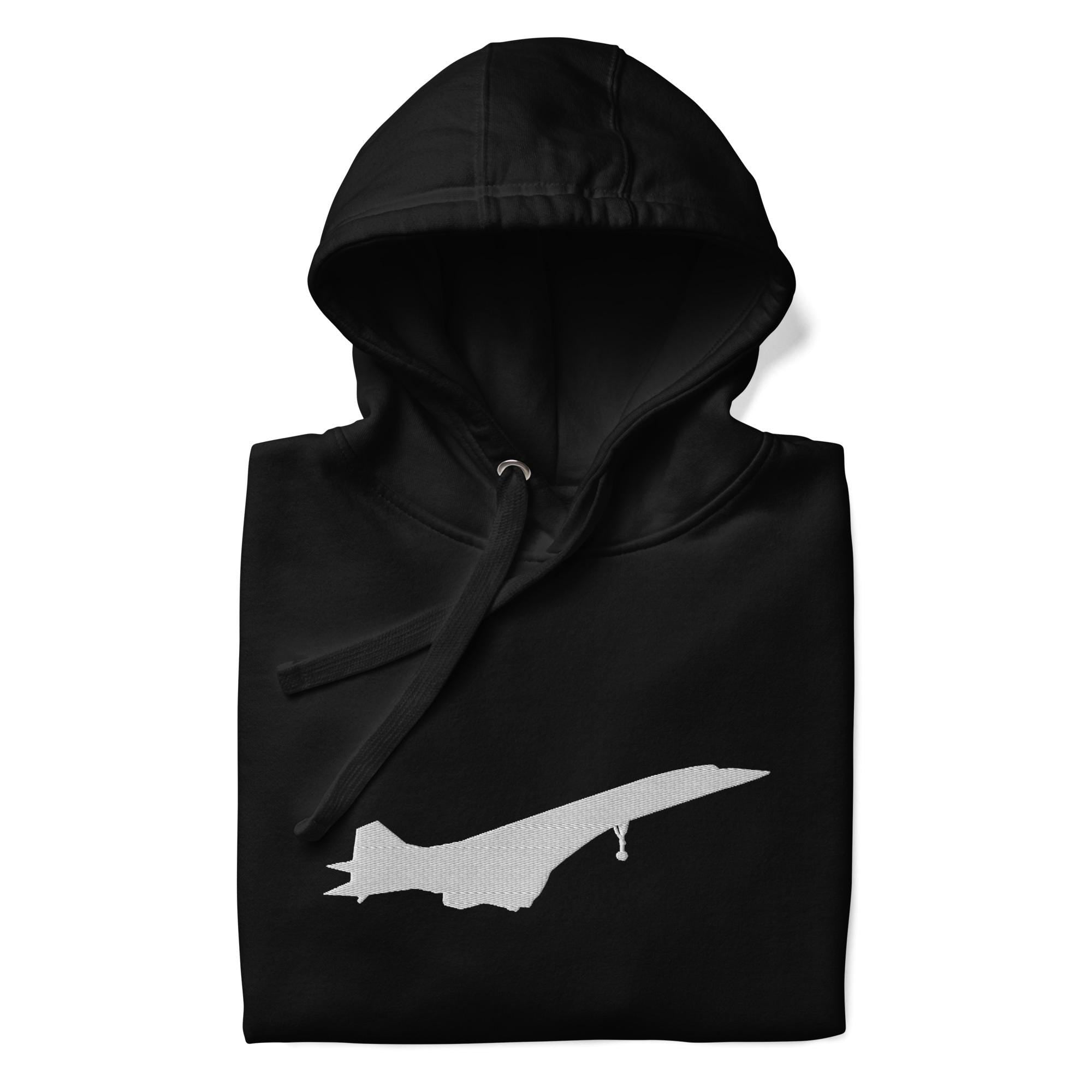 Concorde Embroidered Hoodie - Supersonic Jet Tribute | Aviation Enthusiast Apparel