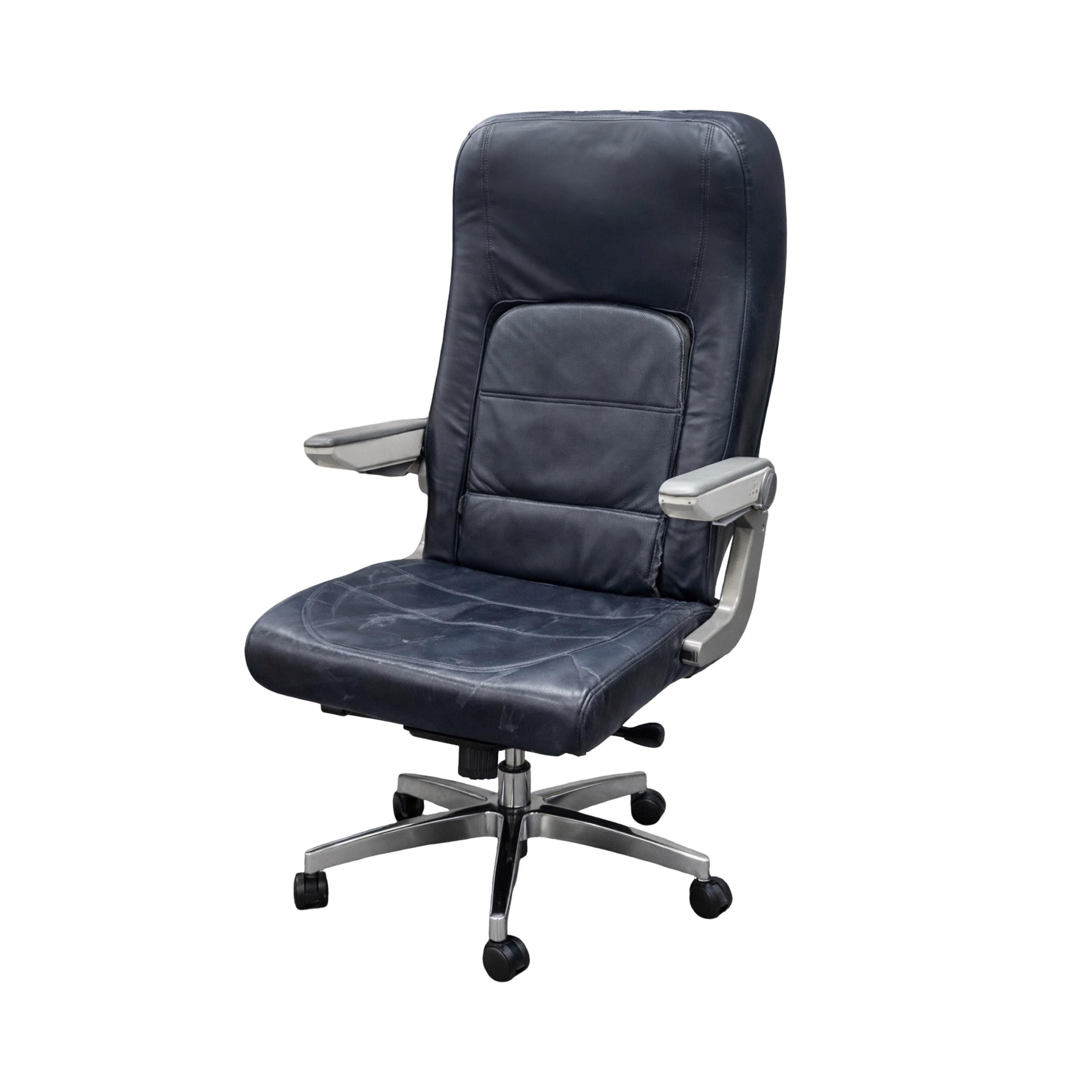 British Airways Seat Upcycled Office Desk Chair Airbus boeing A320 A319 A321 Old Style Short Haul Economy Leather Golden Era Pilot Heathrow