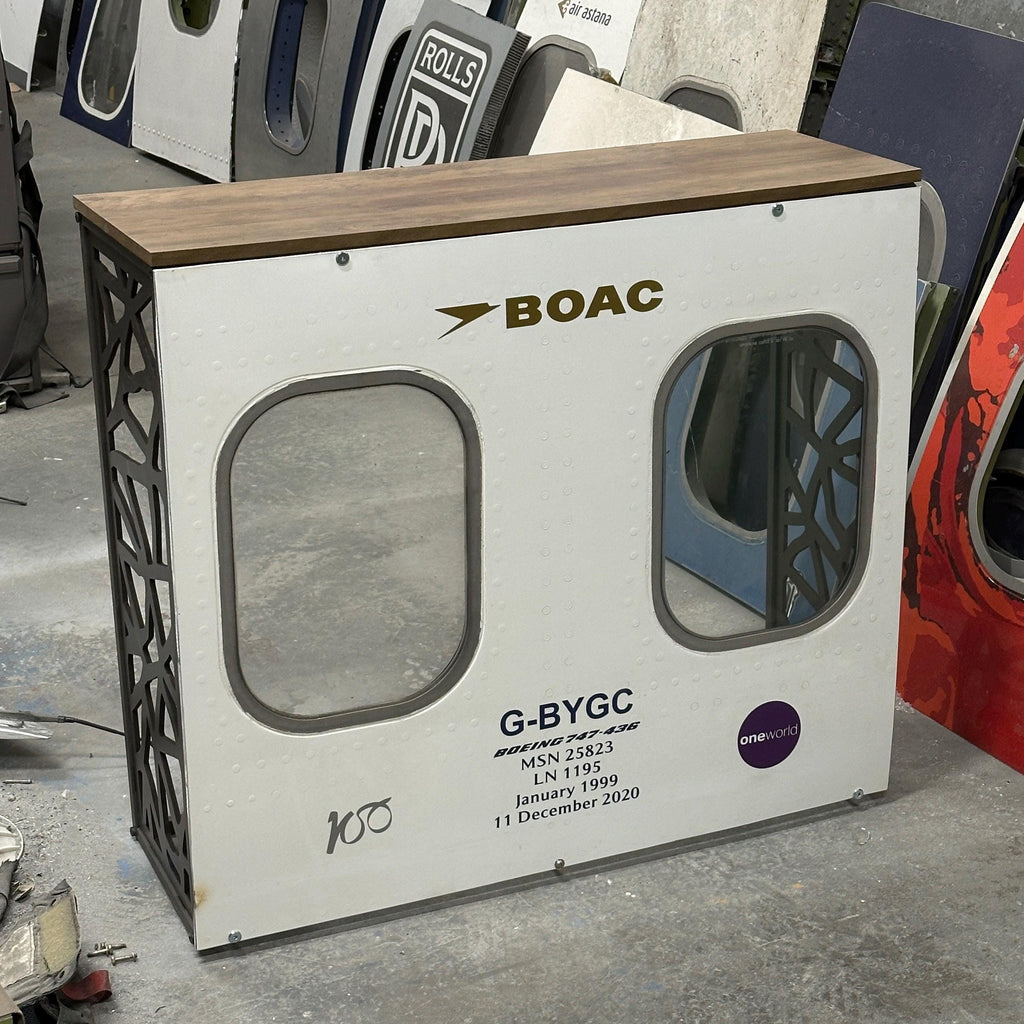 British Airways G-BYGC BOAC Retro Boeing 747 Window fuselage Bar Cut Airline Aviation Upcycle Boeing Gift Plane Aircraft Aviator Jumbo Jet