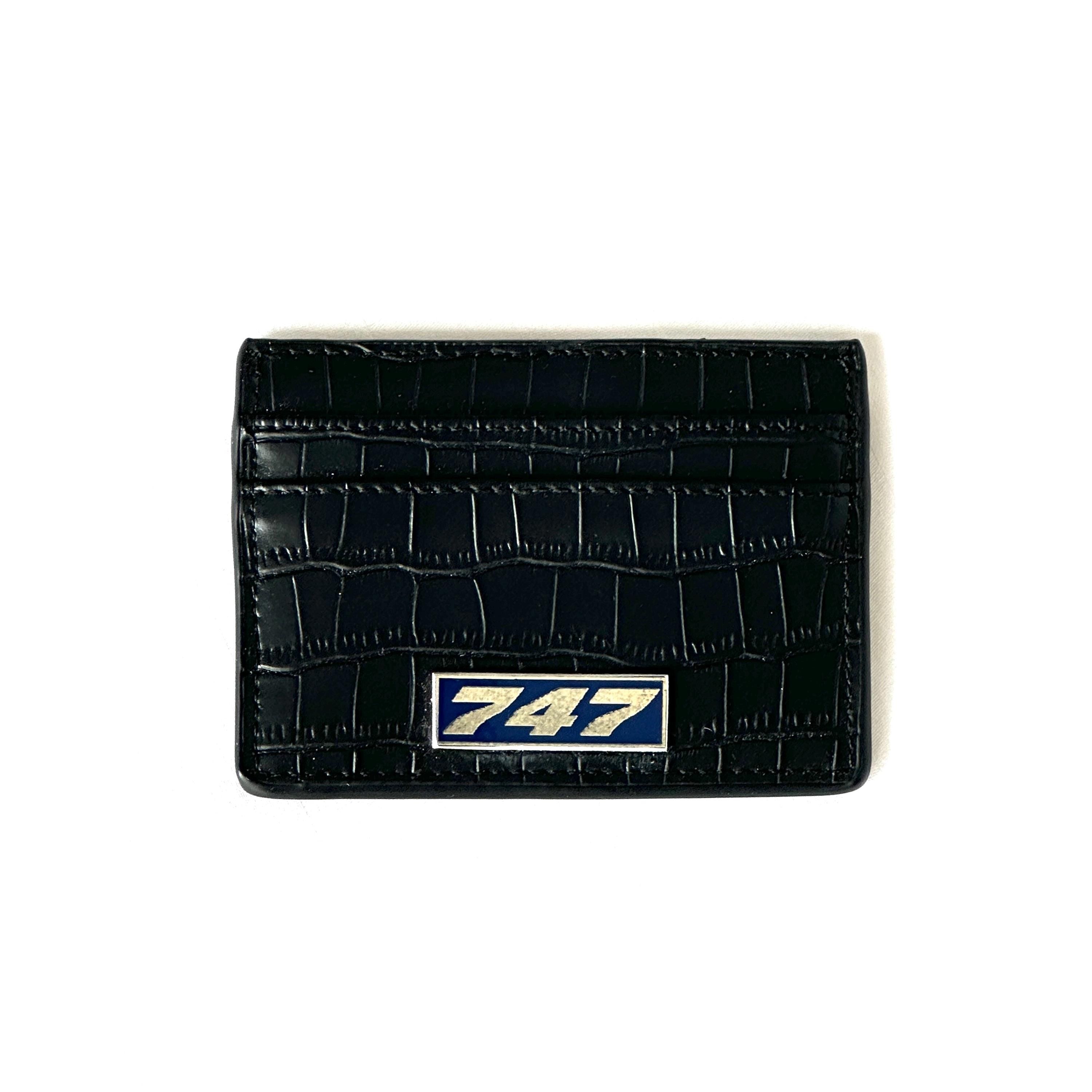 The Boeing 747 Fuselage Card Holder British Airways Upcycled Money Credit Card Gift Genuine Leather Croc Effect Pilot Traveller Pilot Crew A