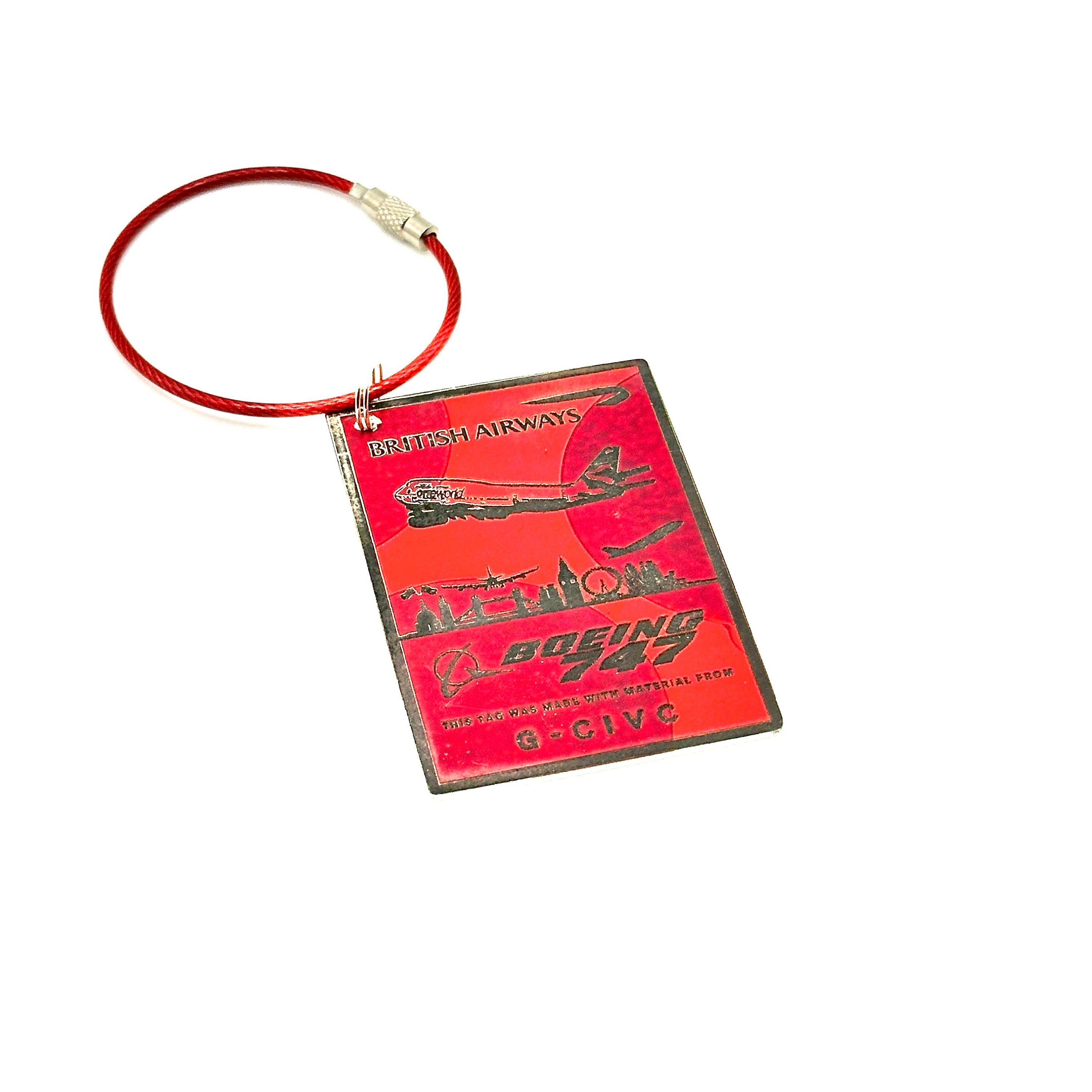 British Airways Iconic Boeing 747 G-CIVC Oneworld Livery Fuselage Cut Luggage Tag Keychain Keyring  Collectible Airbus Concorde Pilot gift