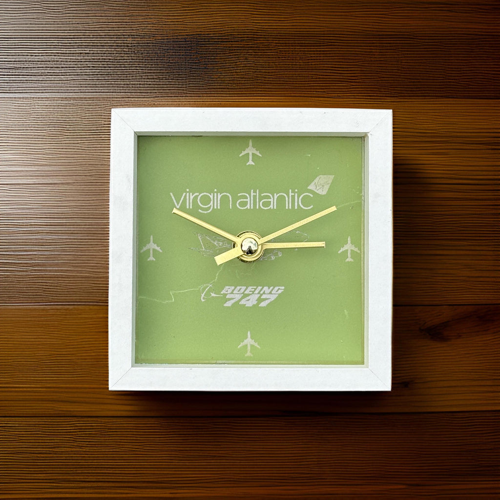 Virgin Atlantic G-VAST Boeing 747 Clock Laser Engraved Fuselage Skin Airline Aviation Upcycle Boeing Gift Plane Aircraft Aviator