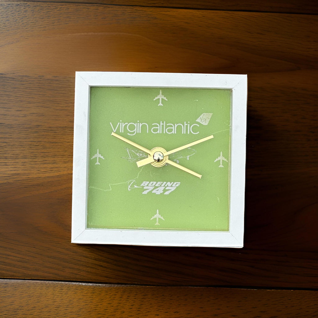 Virgin Atlantic G-VAST Boeing 747 Clock Laser Engraved Fuselage Skin Airline Aviation Upcycle Boeing Gift Plane Aircraft Aviator