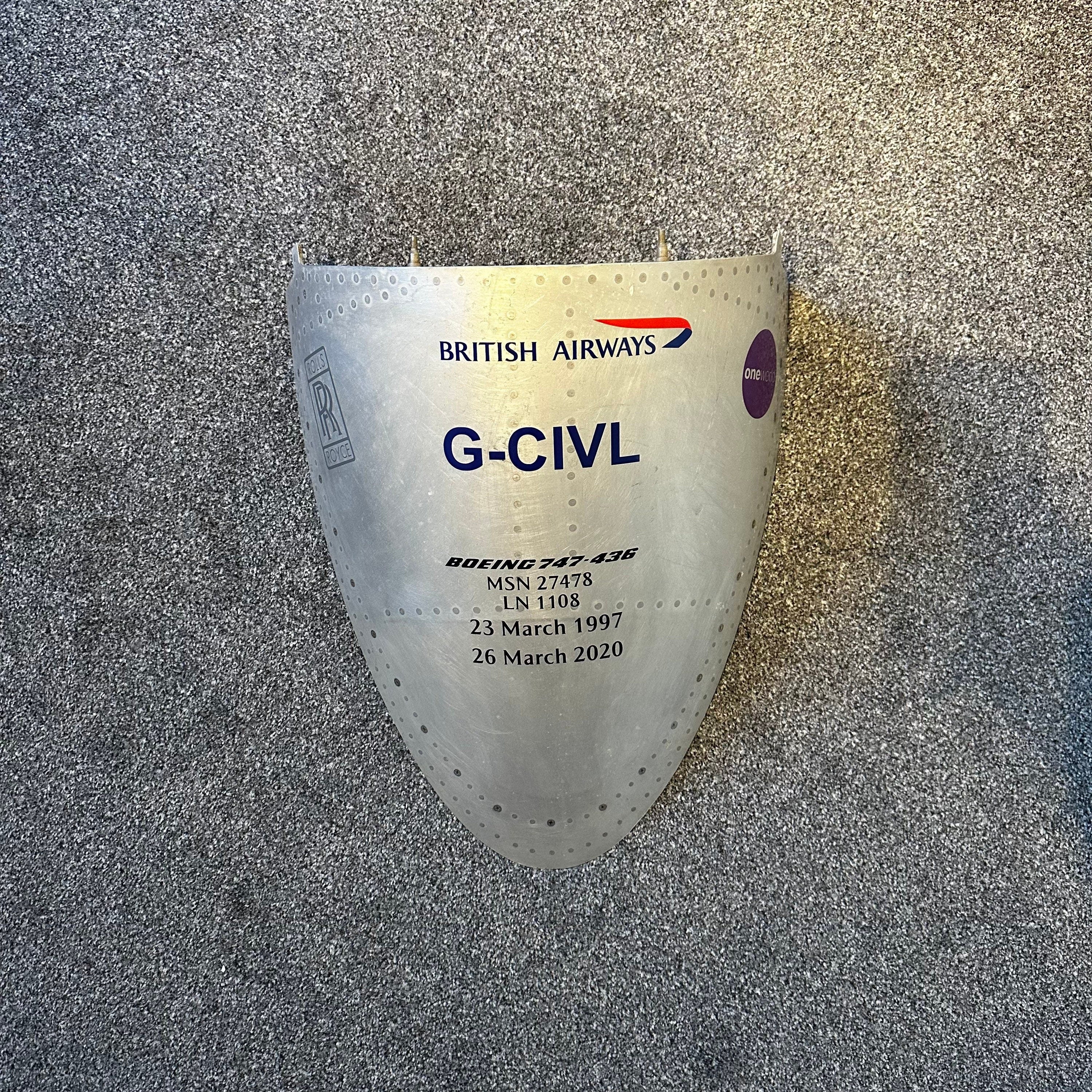 British Airways G-CIVL Boeing 747 Engine Pylon Forward Fairing Airline Aviation Upcycle Boeing Gift Plane Aircraft Aviator