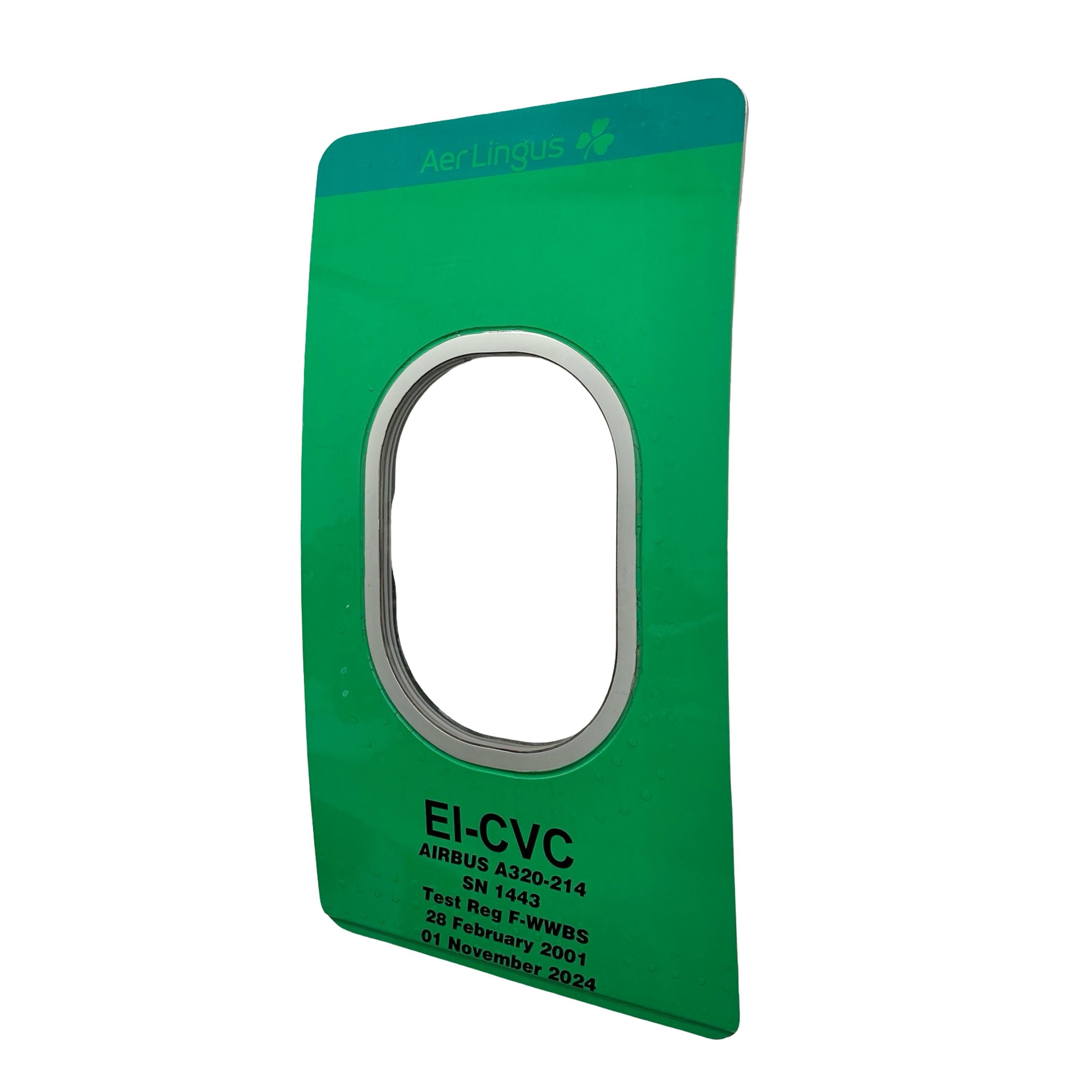 Aer Lingus EI-CVC Airbus A320 Window fuselage Cut Airline Aviation Upcycle Boeing Gift Plane Aircraft Aviator limited edition irish ireland