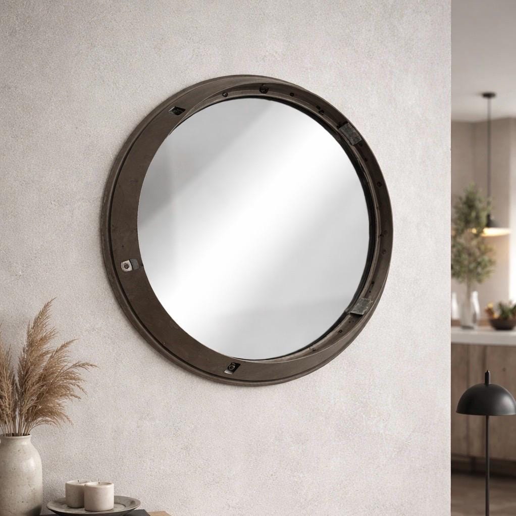 British Airways G-CIVO Boeing 747 Rolls Royce RB211 Jet Engine Spinner Housing Wall Mirror  irline Aviation Upcycle Plane Aircraft Aviator