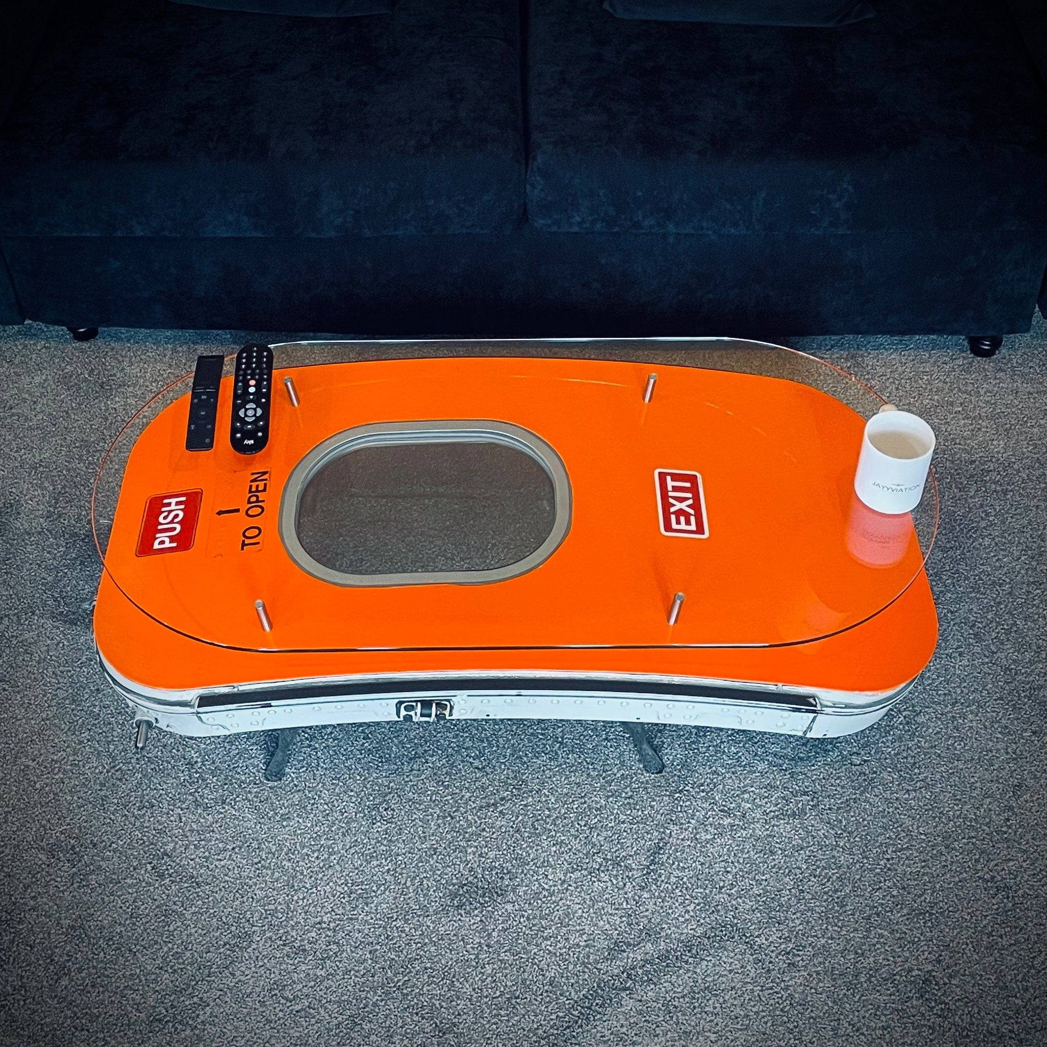 EasyJet Emergency Overwing Exit Door G-EZII Airbus A319 Coffee Table gift Airline Aviation Upcycle Boeing Plane Aviator