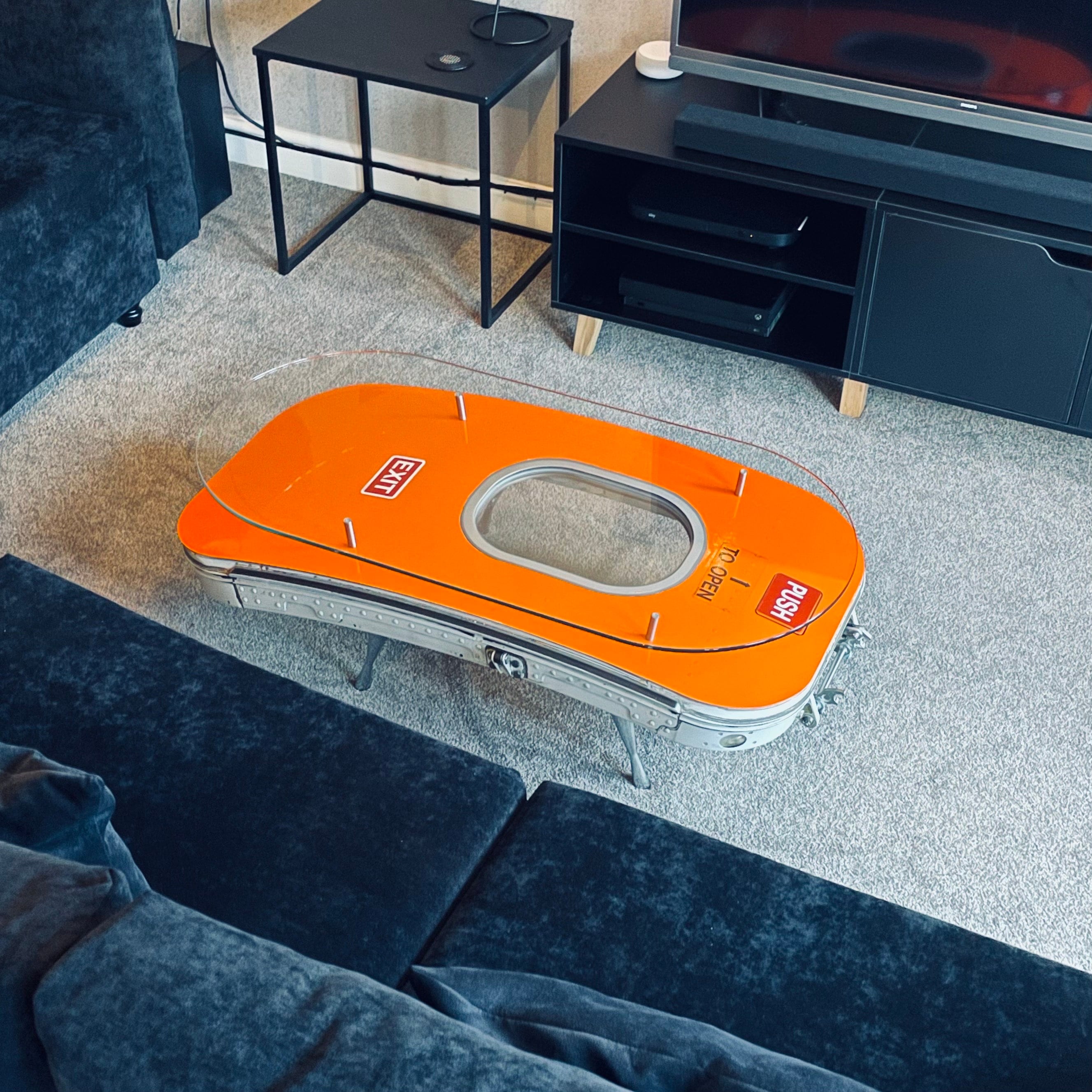 EasyJet Emergency Overwing Exit Door G-EZII Airbus A319 Coffee Table gift Airline Aviation Upcycle Boeing Plane Aviator